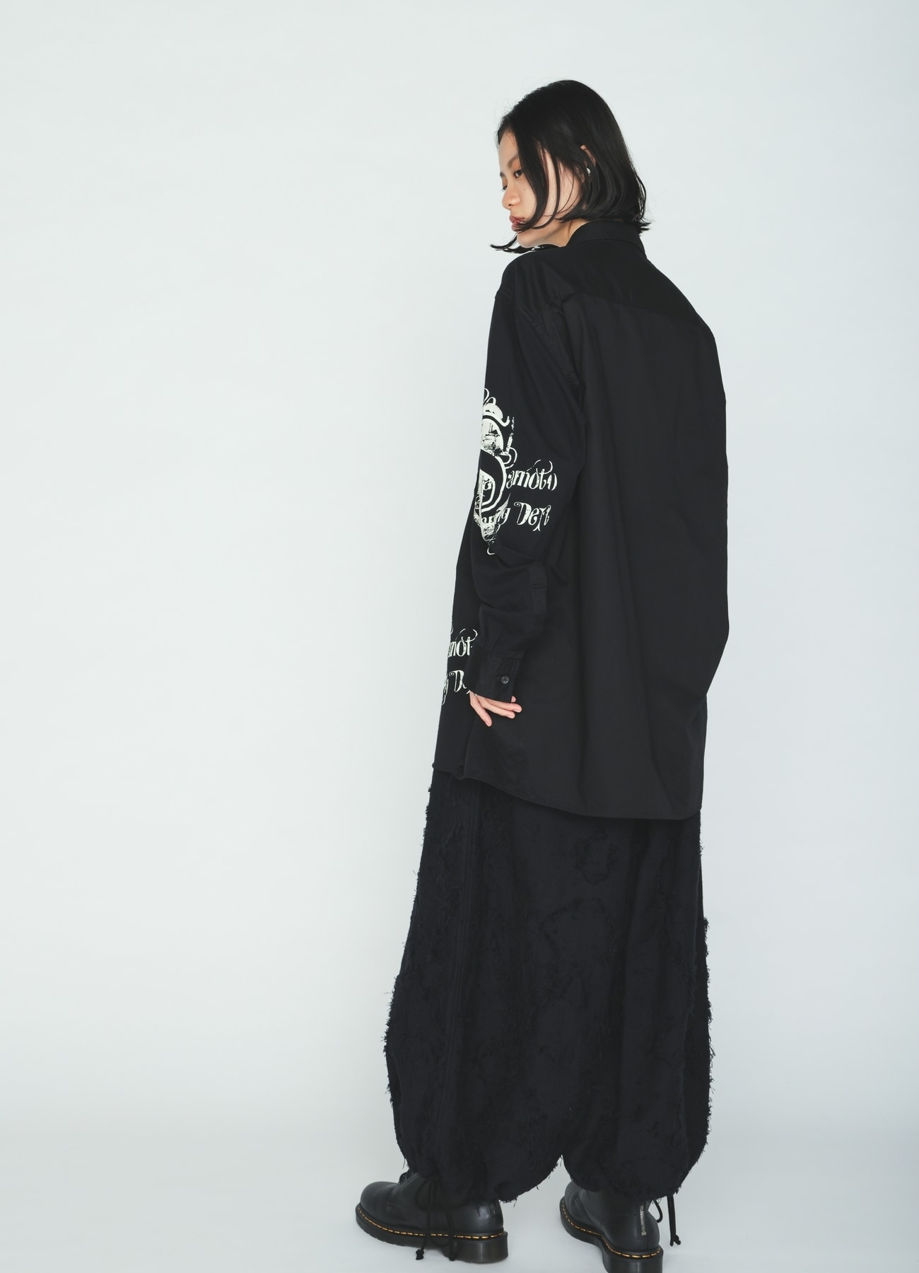 COTTON BOTANICAL SHEER JACQUARD HAKAMA BALLOON PANTS