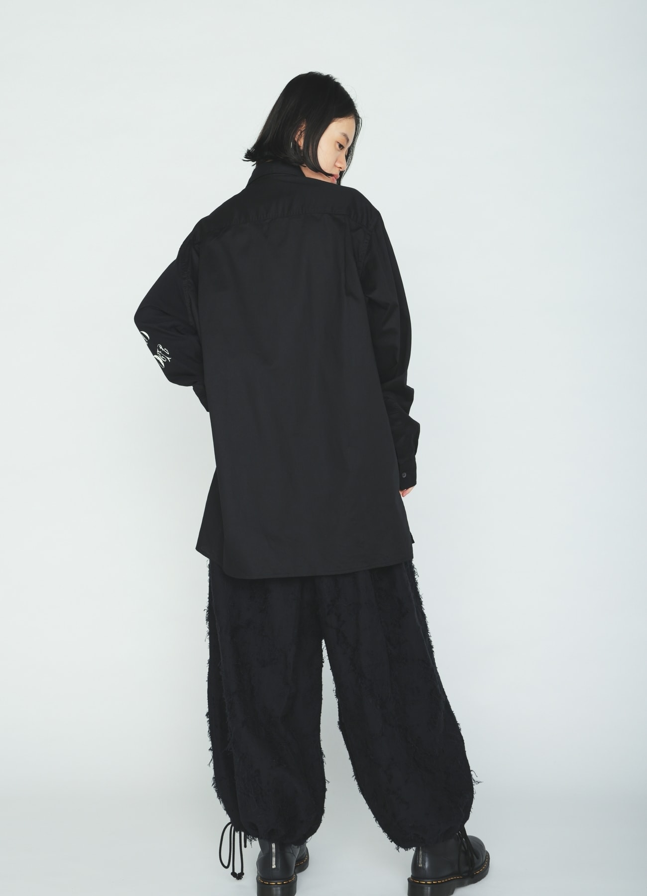 COTTON BOTANICAL SHEER JACQUARD HAKAMA BALLOON PANTS