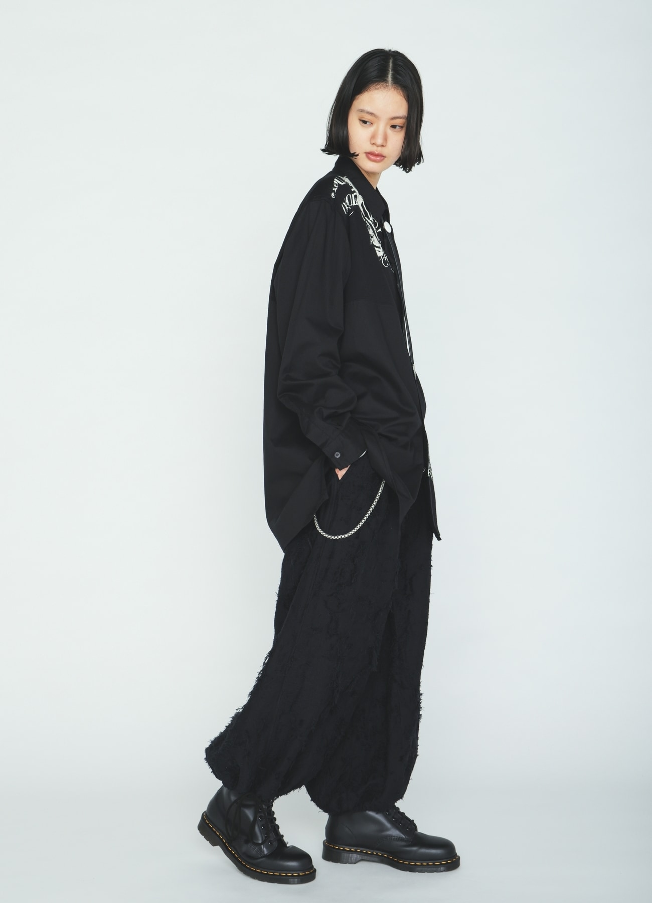 COTTON BOTANICAL SHEER JACQUARD HAKAMA BALLOON PANTS