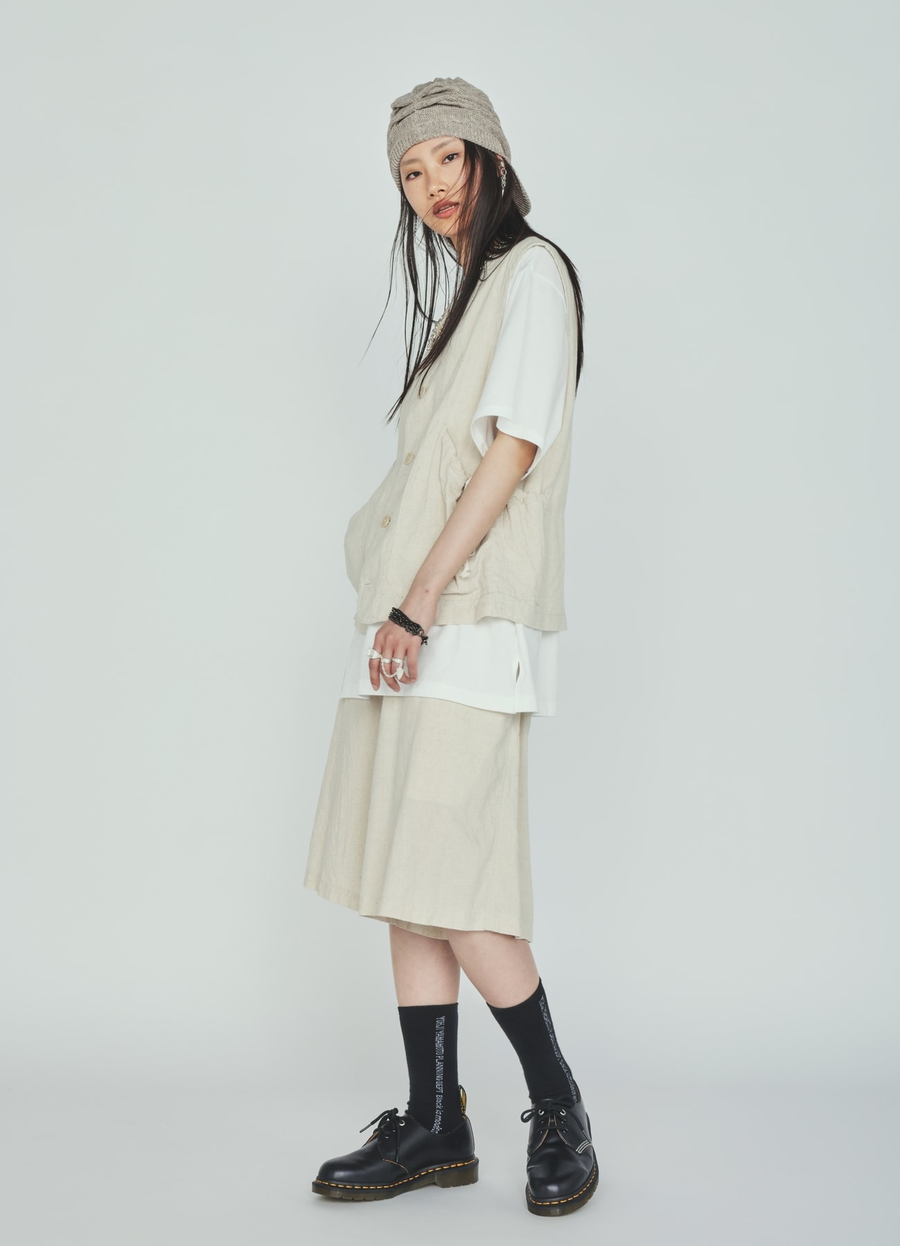 Cotton-Linen Poplin HALF PANTS
