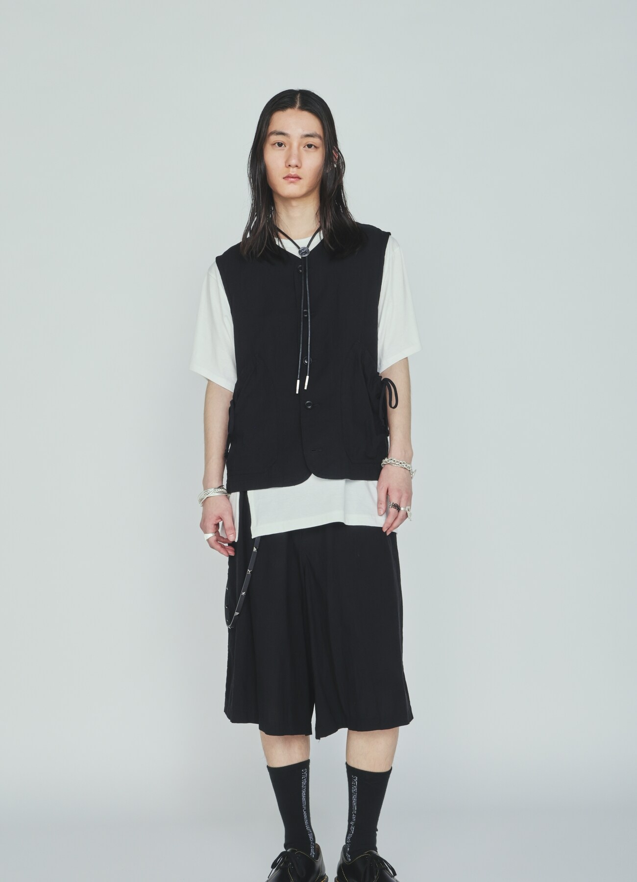 Cotton-Linen Poplin HALF PANTS(M Black): S'YTE｜THE SHOP YOHJI