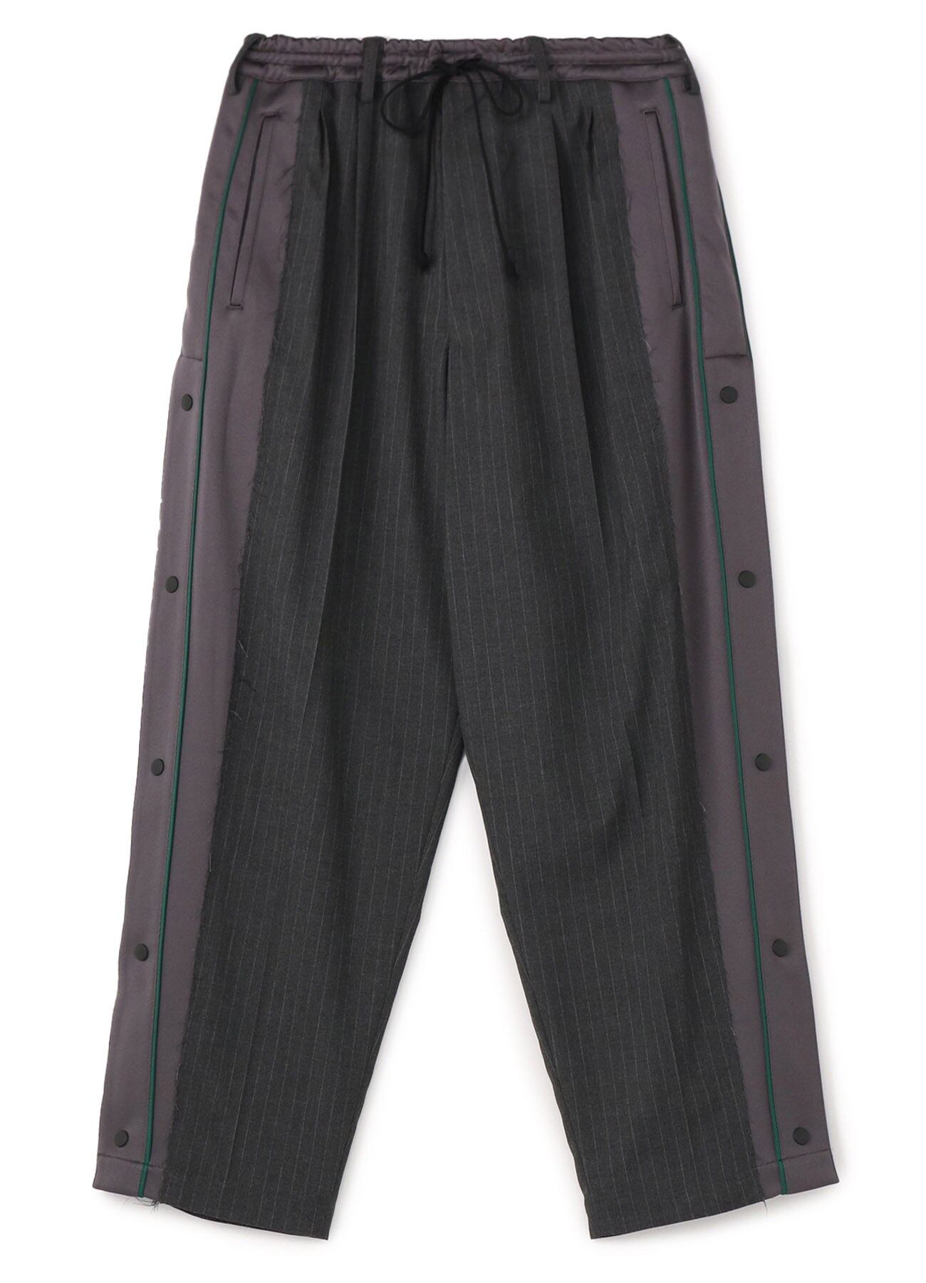 Pe/Rayon Tropical Pinstripe side snap wide pants
