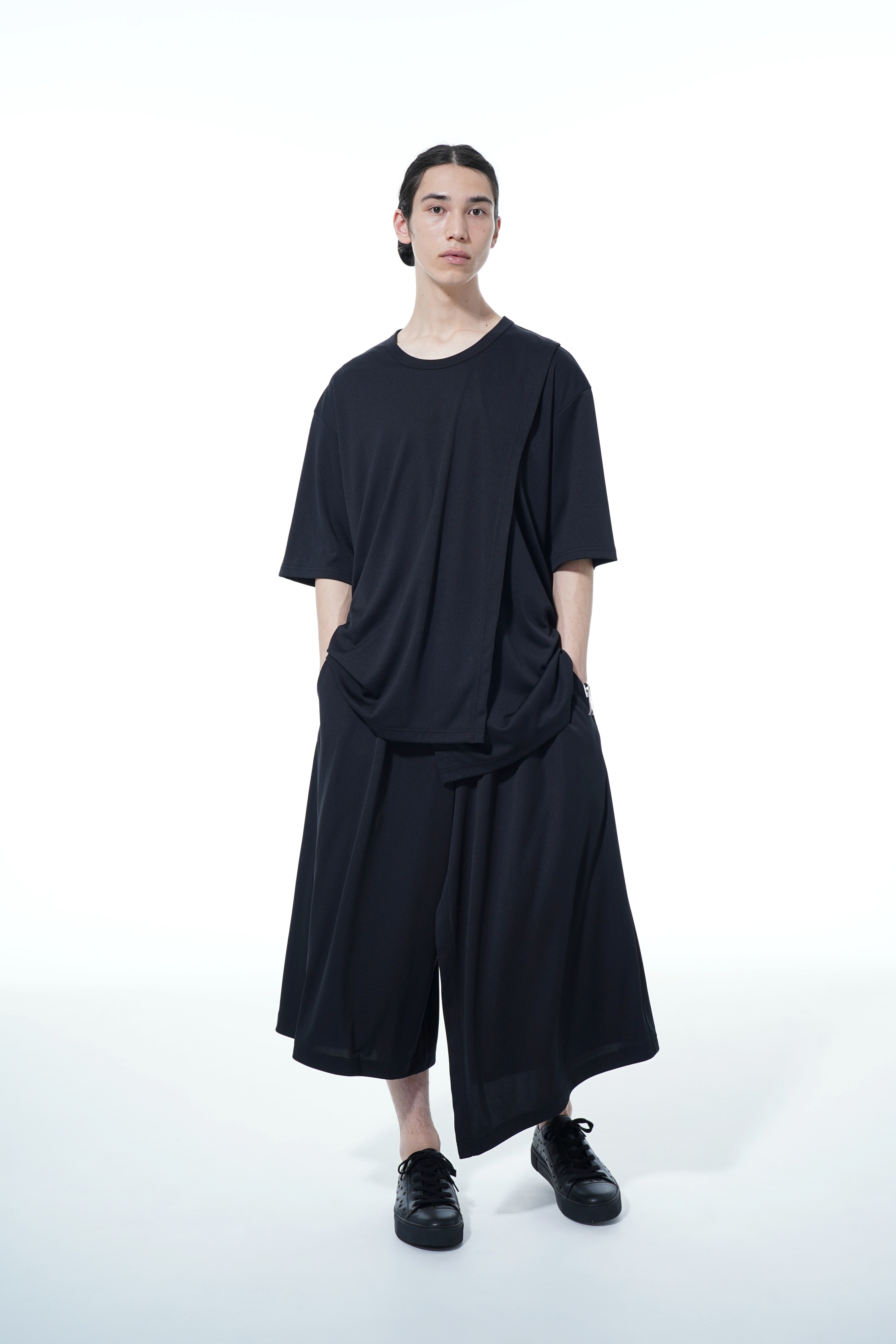 Thin Smooth Jersey Left Wrap Asymmetry Pants