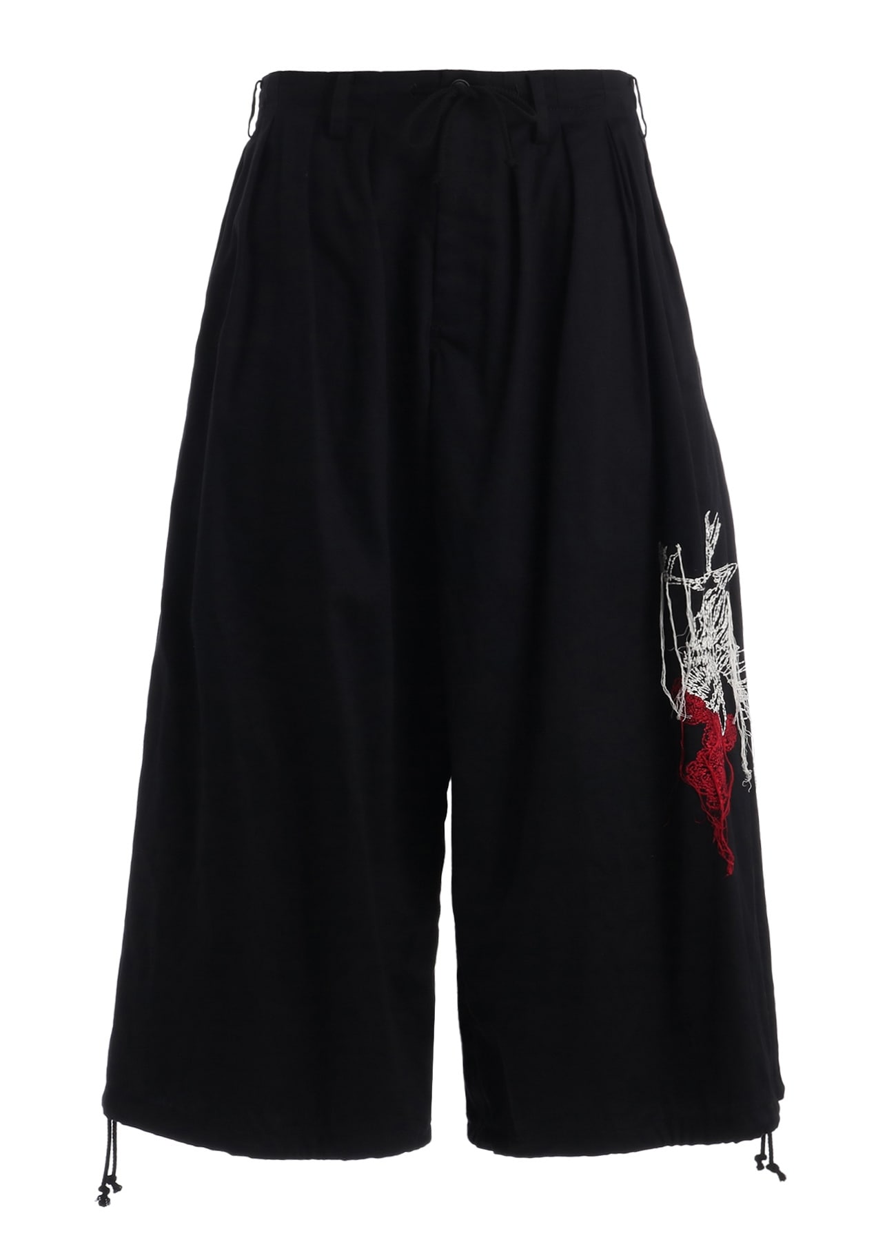 COTTON TWILL EMBROIDERY BALLOON PANTS