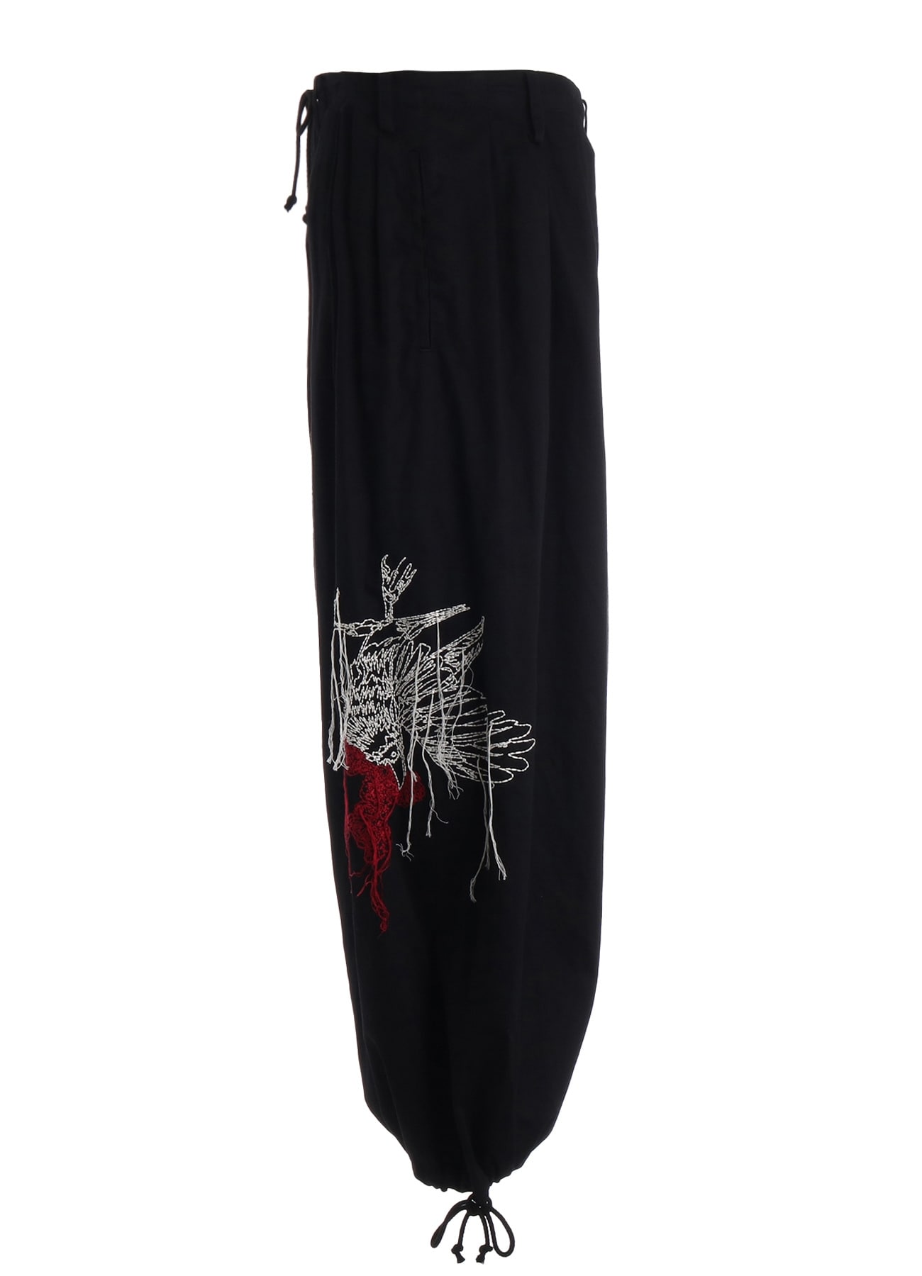 COTTON TWILL EMBROIDERY BALLOON PANTS