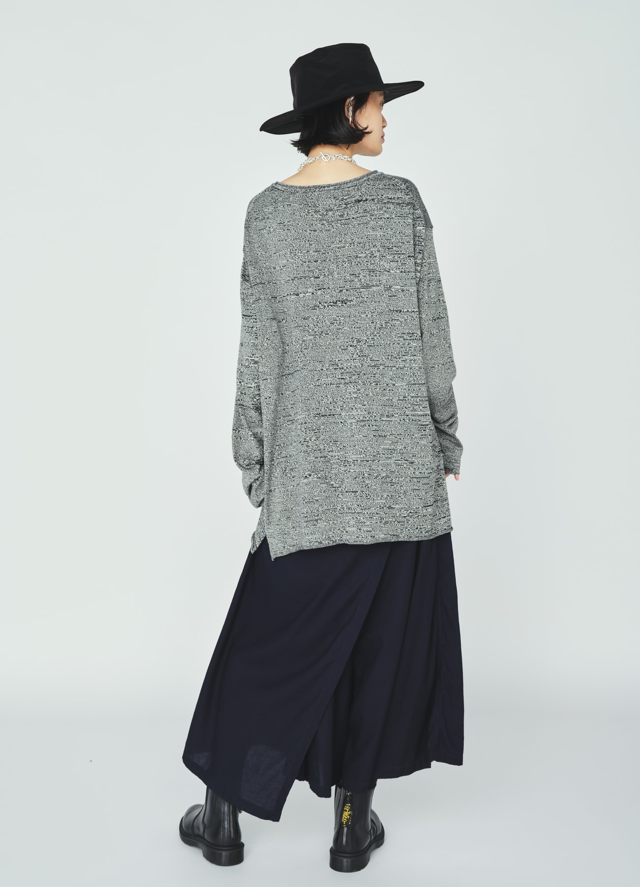 ORGANIC COTTON WASHER WRAP CULOTTE PANTS WITH SASHIKO EMBROIDERY