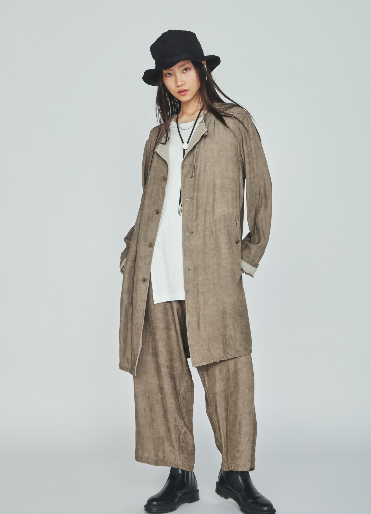 VIS/LI TWILL PIGMENT PRINT FOLDABLE POCKET PANTS(M Khaki): S'YTE VIS/LI TWILL PIGMENT PRINT FOLDABLE POCKET PANTS(M Khaki): S'YTE