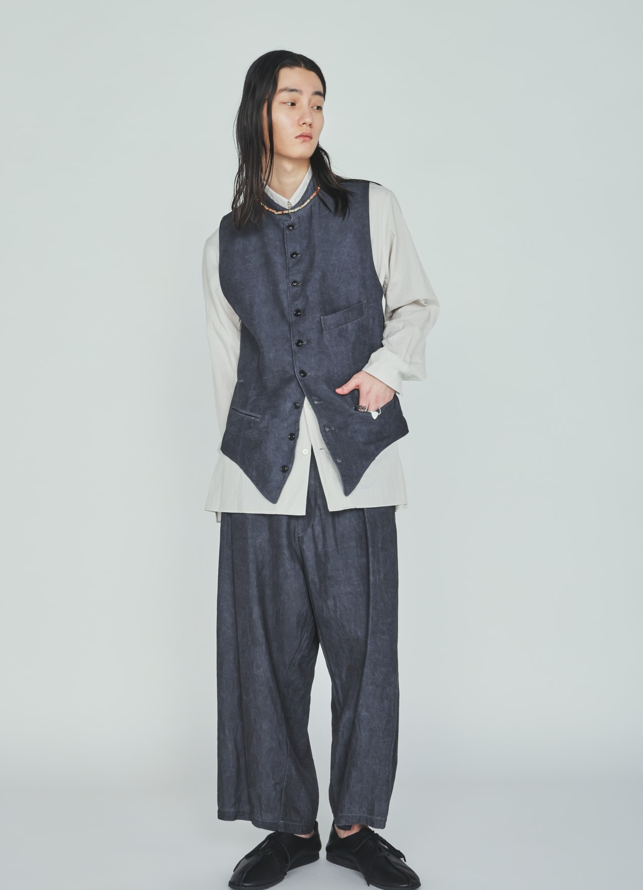 VIS/LI TWILL PIGMENT PRINT FOLDABLE POCKET PANTS