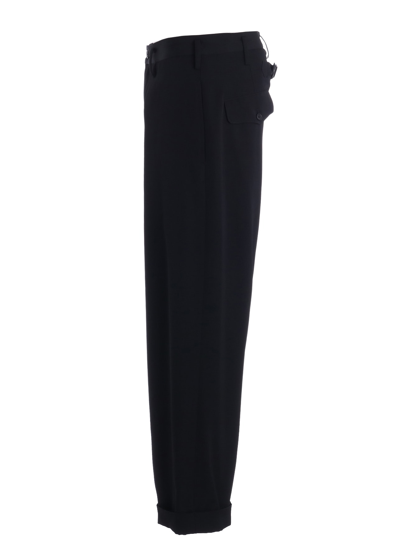 WASHER WOOL GABARDINE CINCH BACK BAGGY PANTS