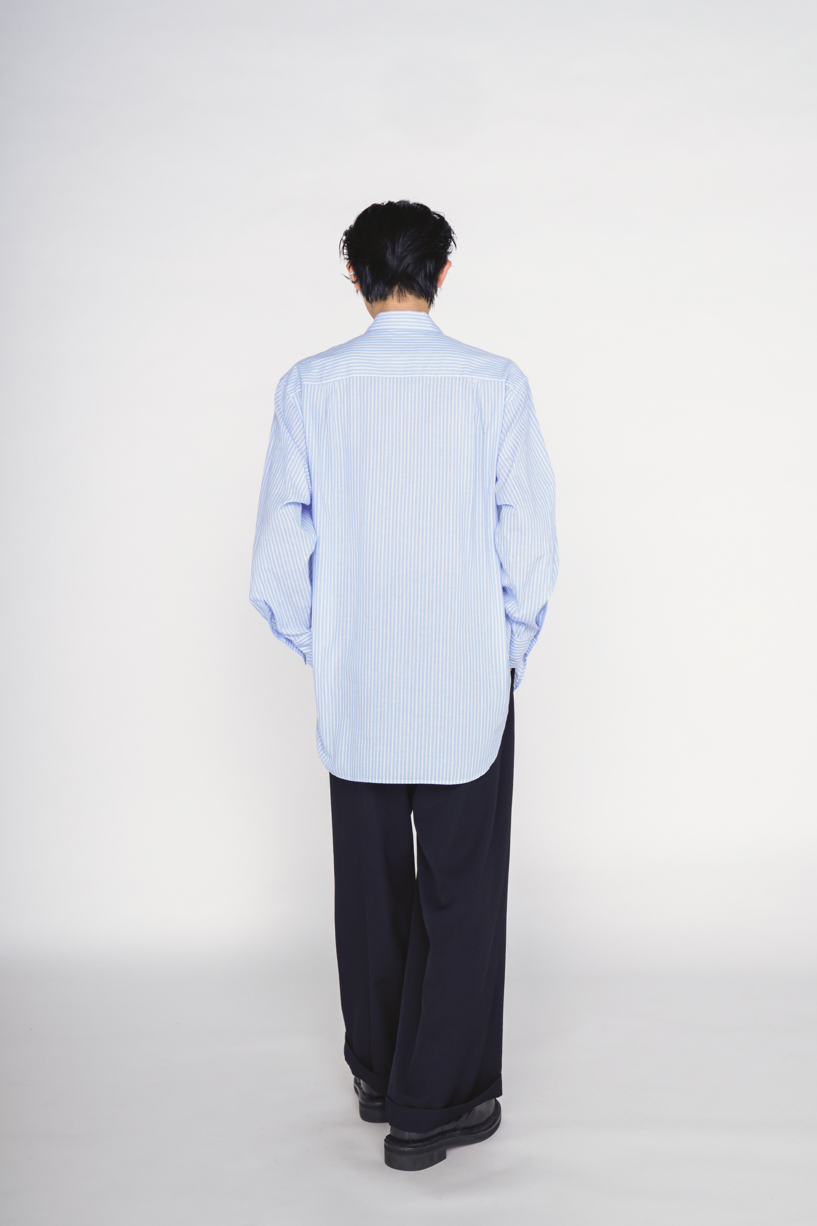 WASHER WOOL GABARDINE CINCH BACK BAGGY PANTS