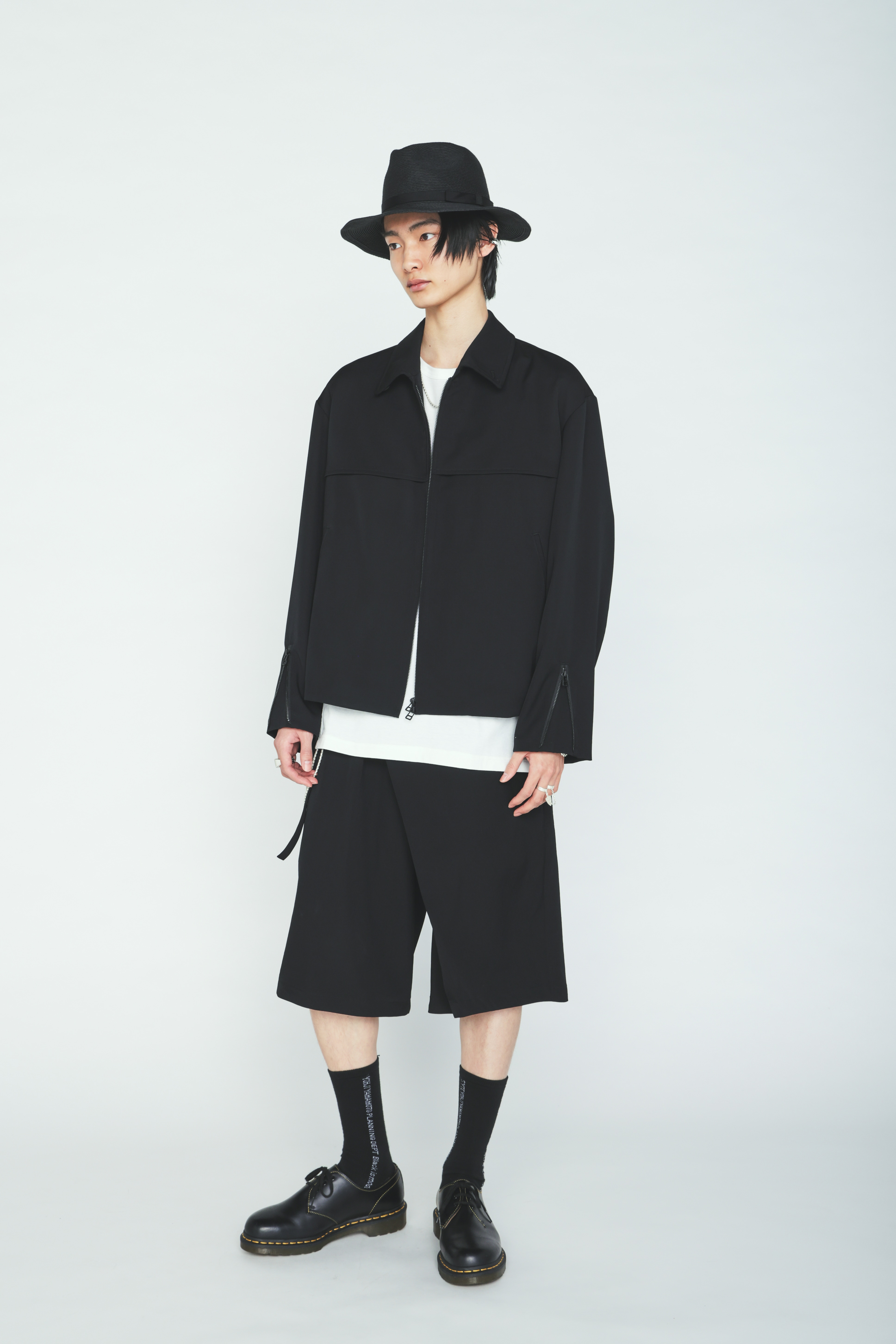 WASHER WOOL GABARDINE WRAP HALF PANTS