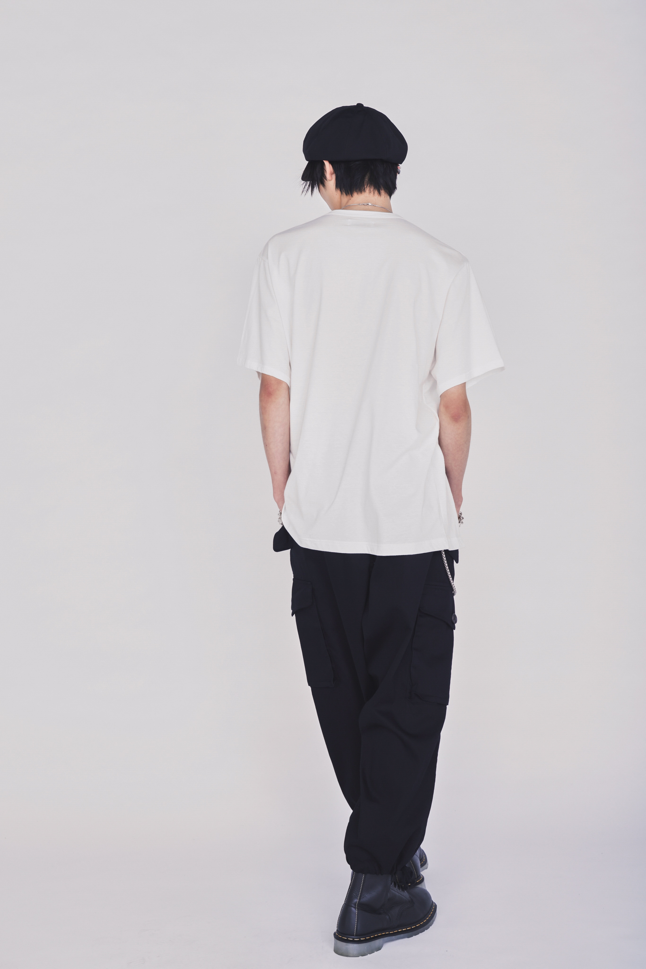 COTTON TWILL GATHERED POCKET CARGO PANTS
