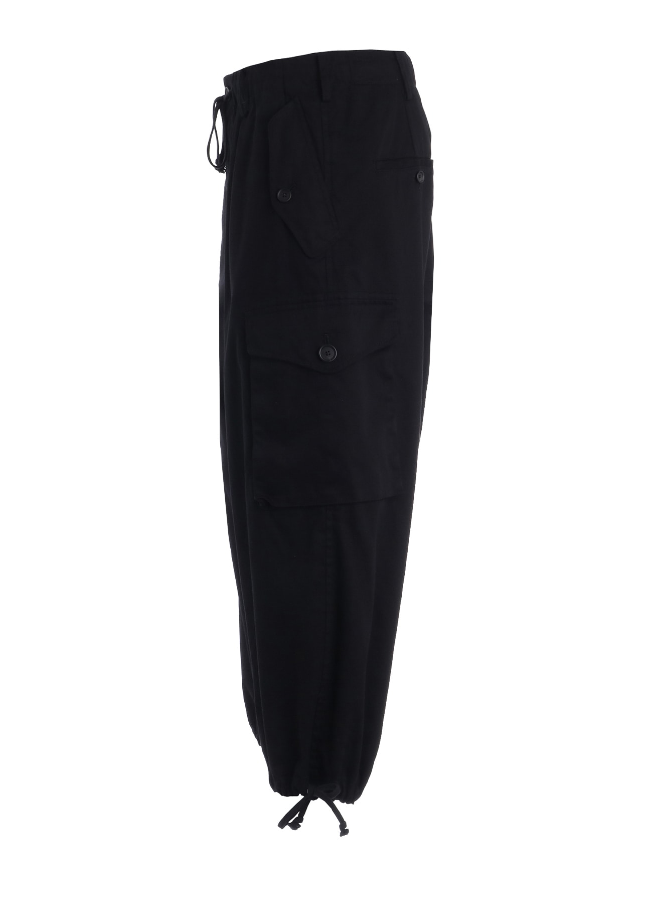 COTTON TWILL GATHERED POCKET CARGO PANTS
