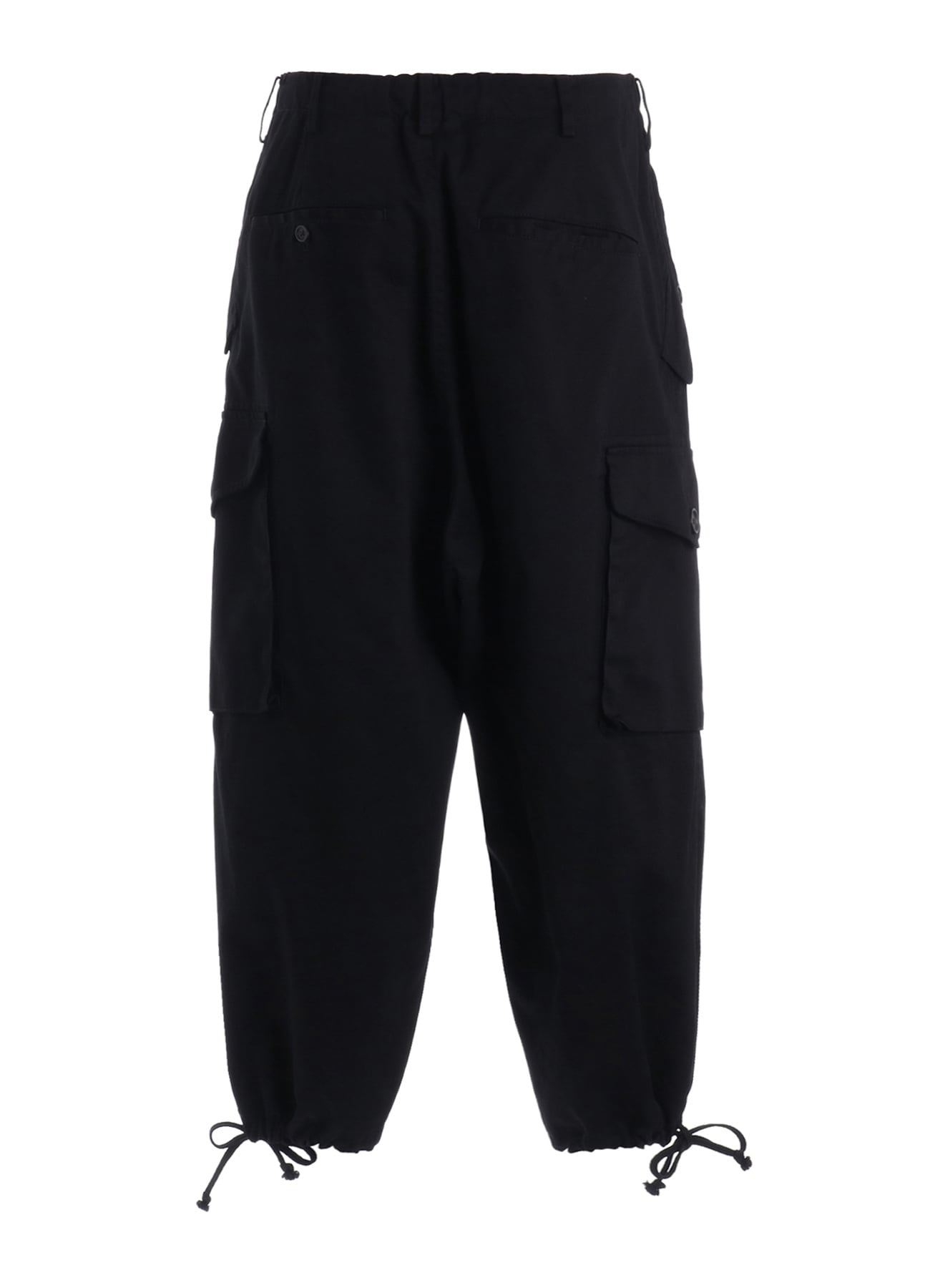 COTTON TWILL GATHERED POCKET CARGO PANTS