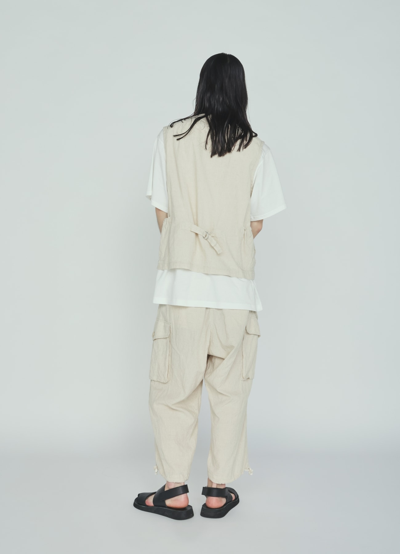 Cotton-Linen Poplin CARGO PANTS