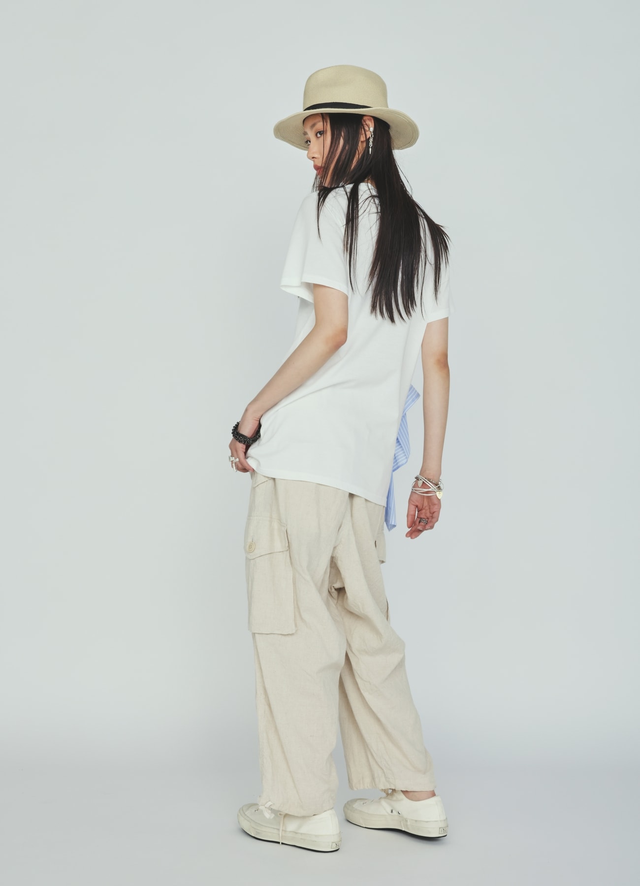 Cotton-Linen Poplin CARGO PANTS