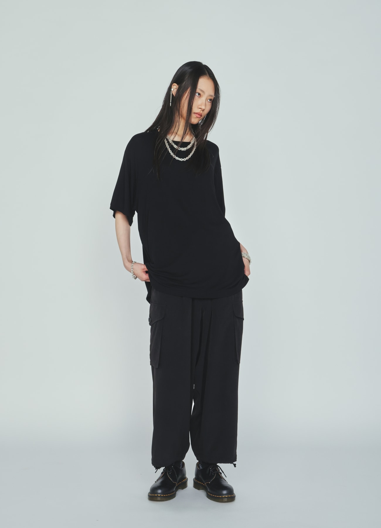 CREPE de CHINE CARGO PANTS