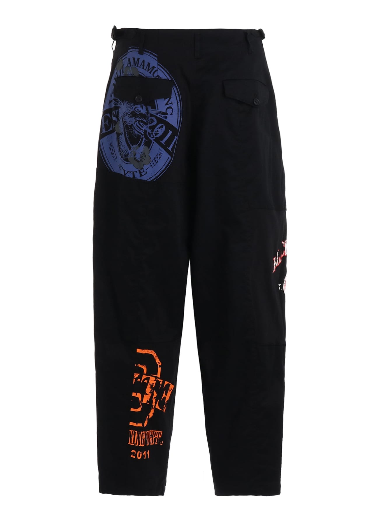 PRINTED PATCHWORK COTTON TWILL PANTS