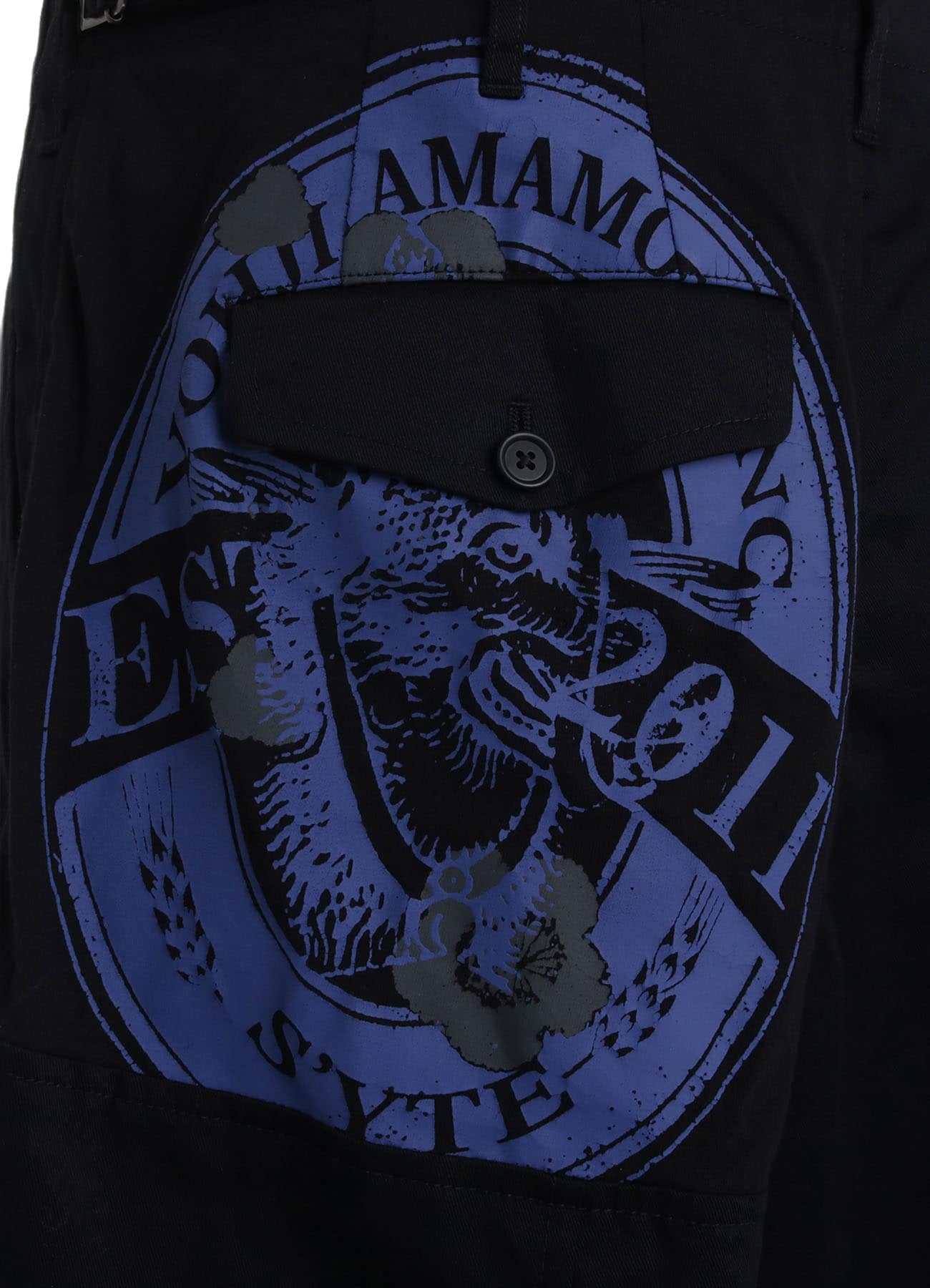 PRINTED PATCHWORK COTTON TWILL PANTS