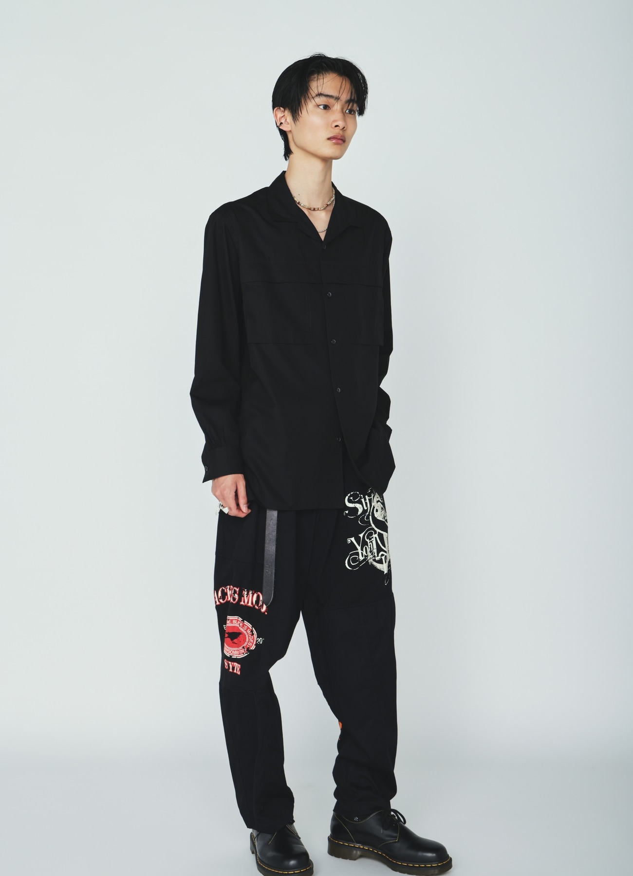 PRINTED PATCHWORK COTTON TWILL PANTS