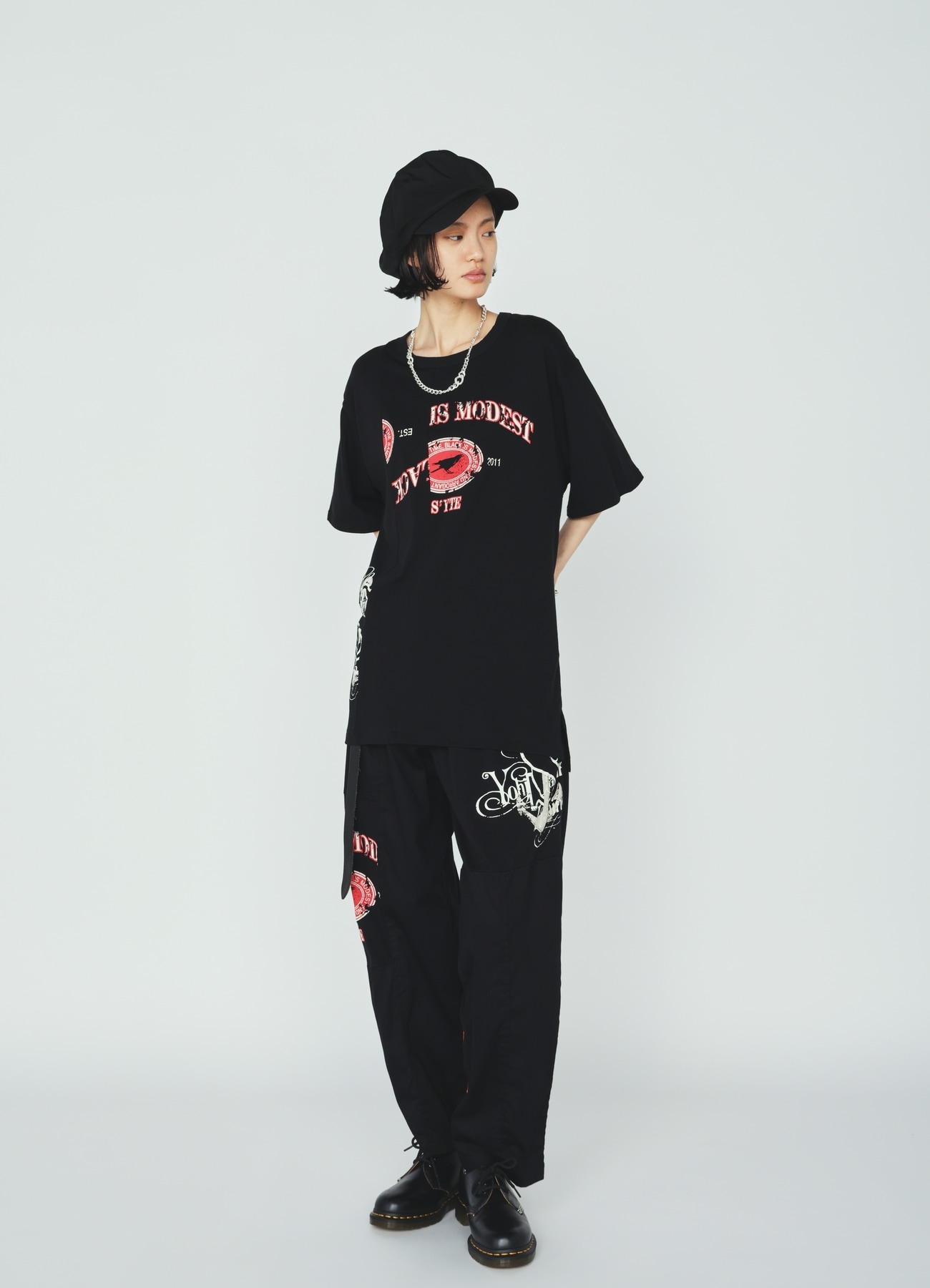 PRINTED PATCHWORK COTTON TWILL PANTS