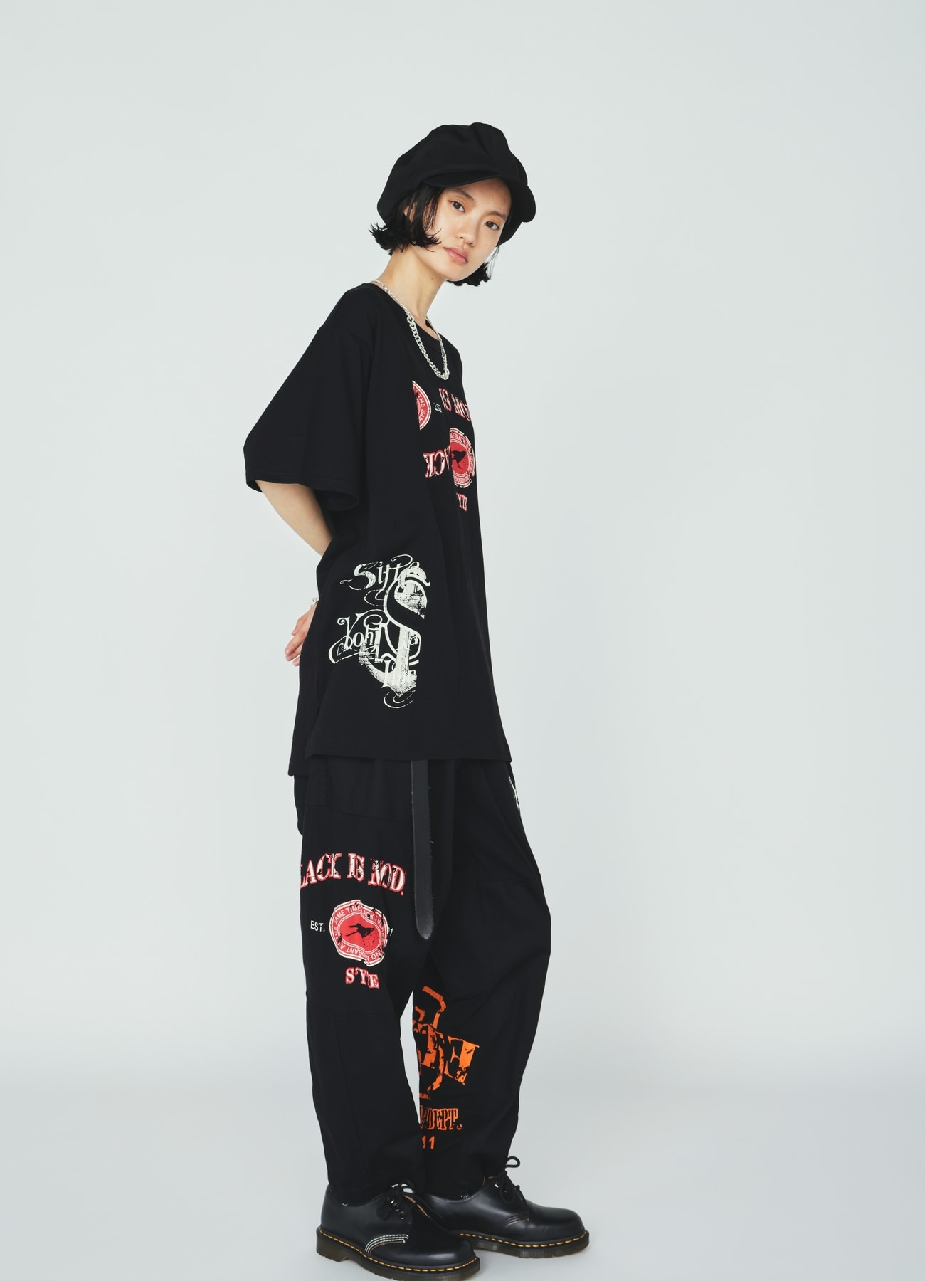 PRINTED PATCHWORK COTTON TWILL PANTS