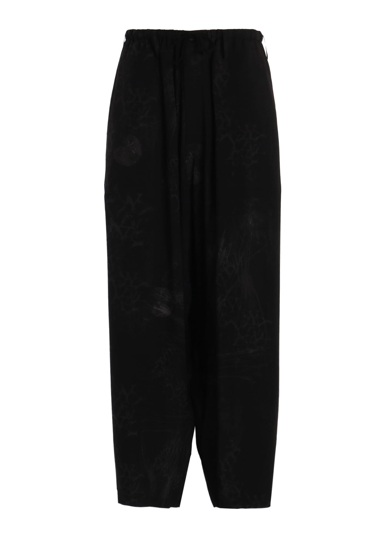 RAYON “Y” LETTER AND SUN-MOON PRINT DRAWSTRING PANTS