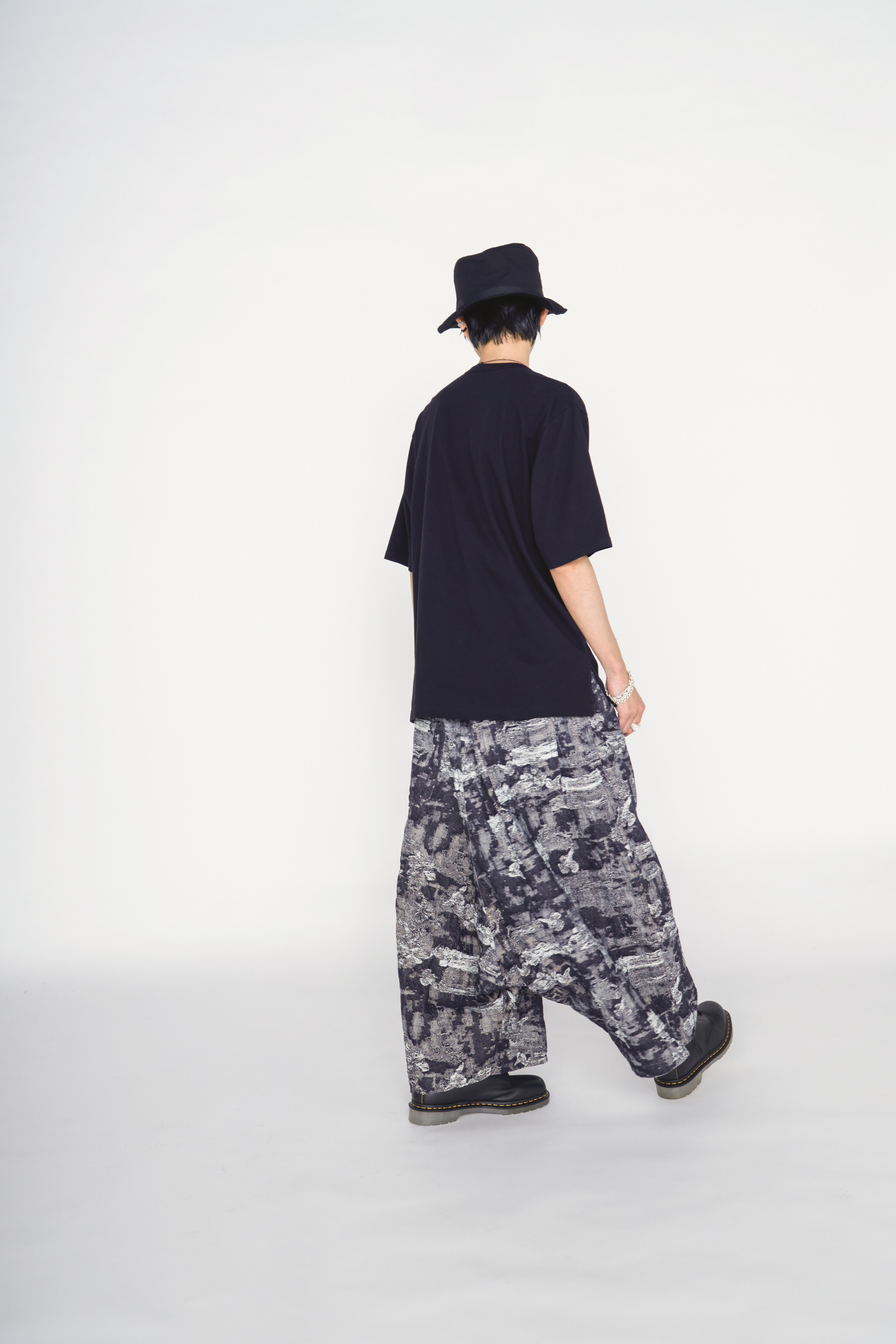 JACQUARD DENIM SAROUEL PANTS