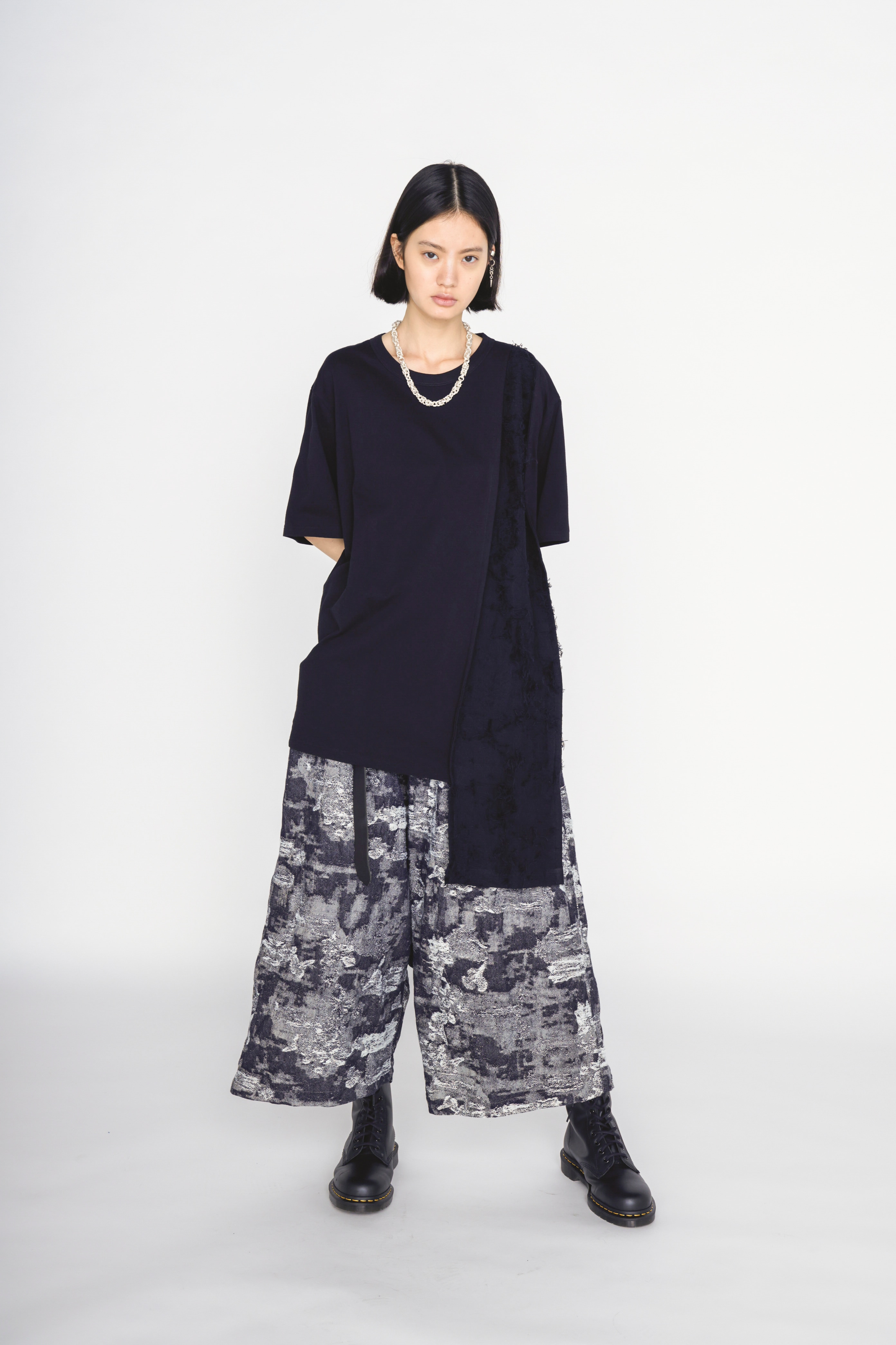 JACQUARD DENIM SAROUEL PANTS