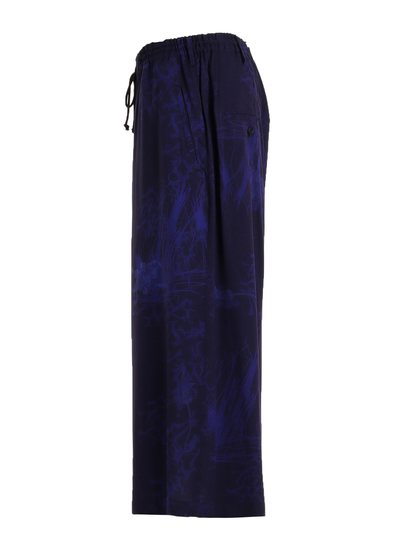 RAYON “Y” LETTER AND INDIAN MOTIF PRINT WIDE SAROUEL PANTS