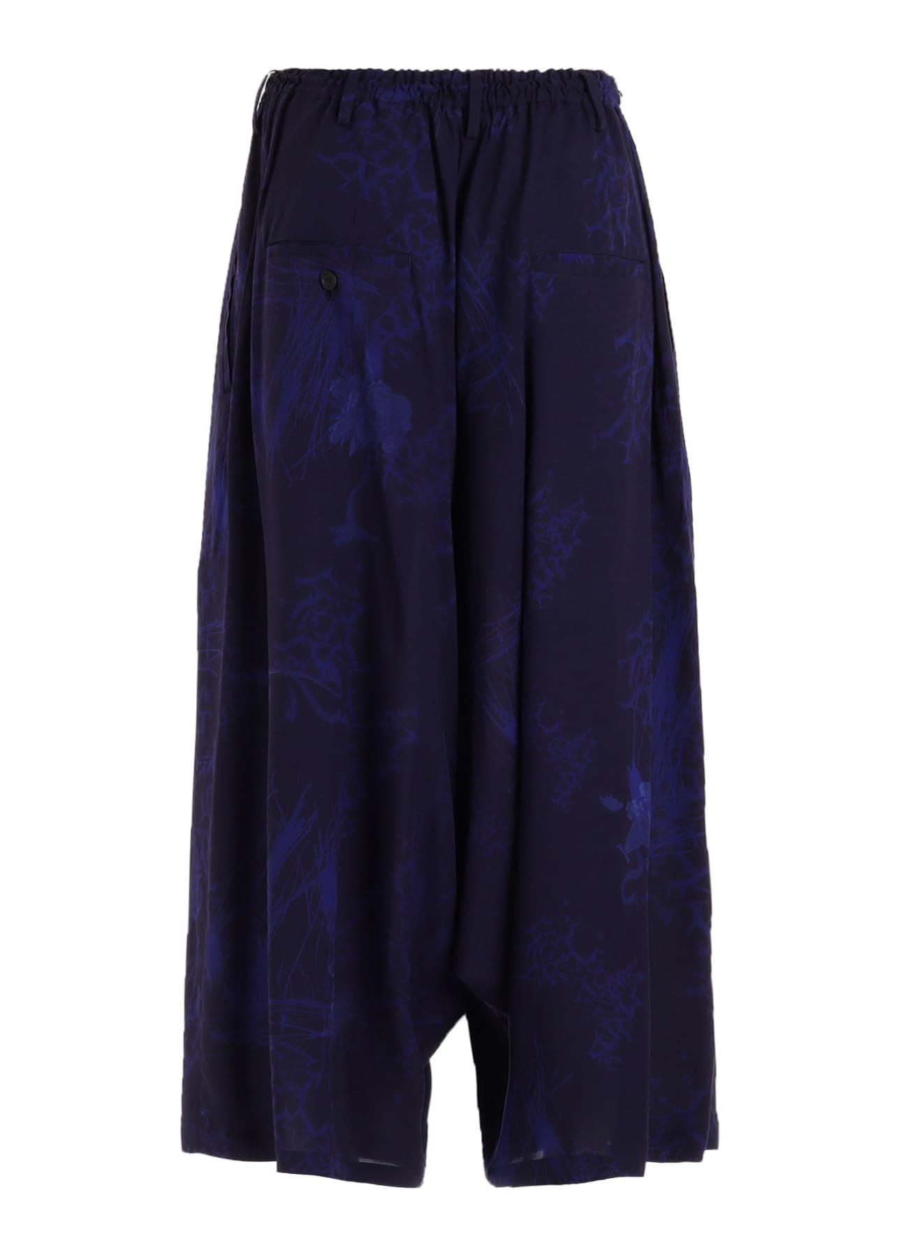 RAYON “Y” LETTER AND INDIAN MOTIF PRINT WIDE SAROUEL PANTS
