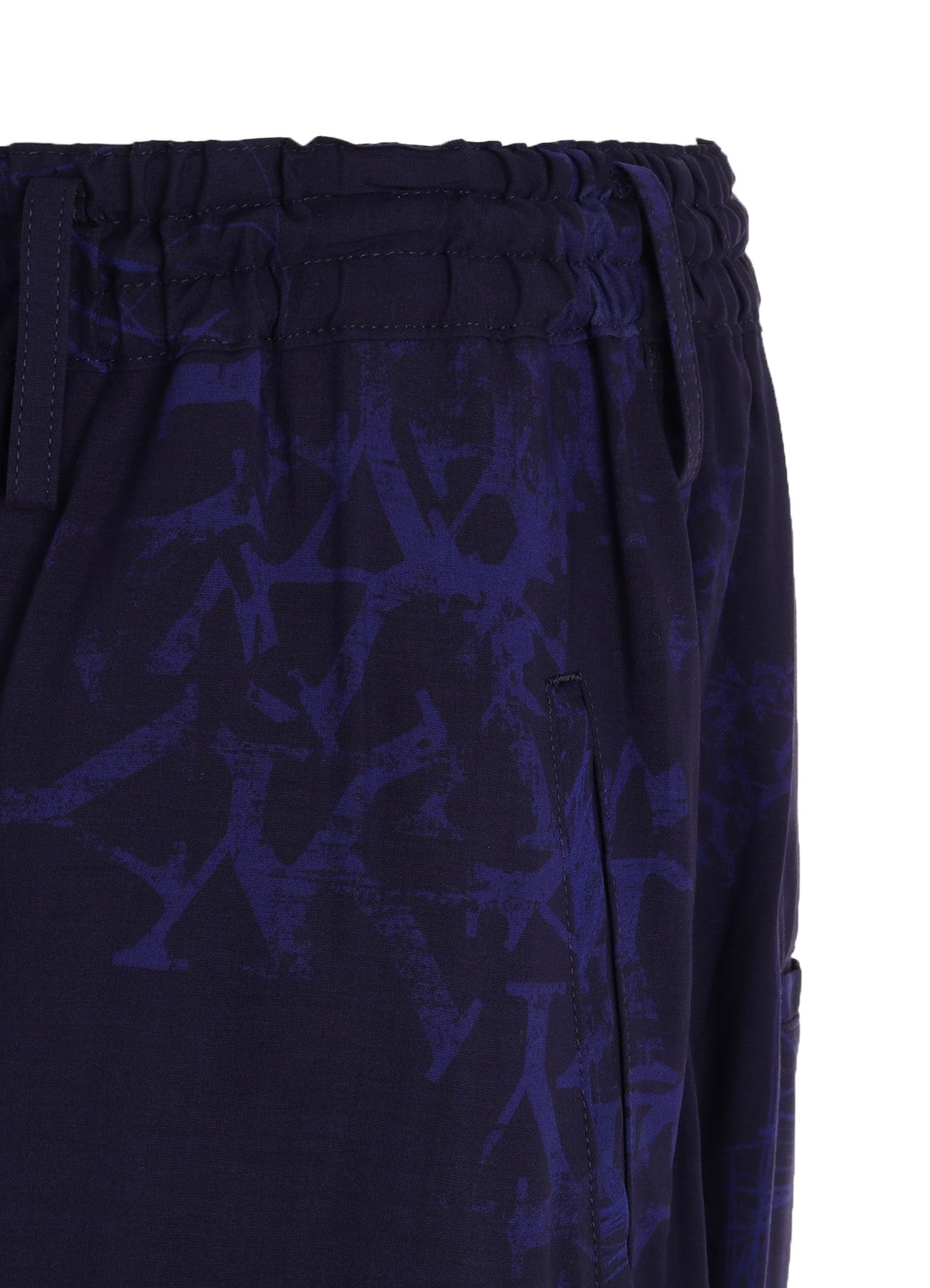RAYON “Y” LETTER AND INDIAN MOTIF PRINT WIDE SAROUEL PANTS