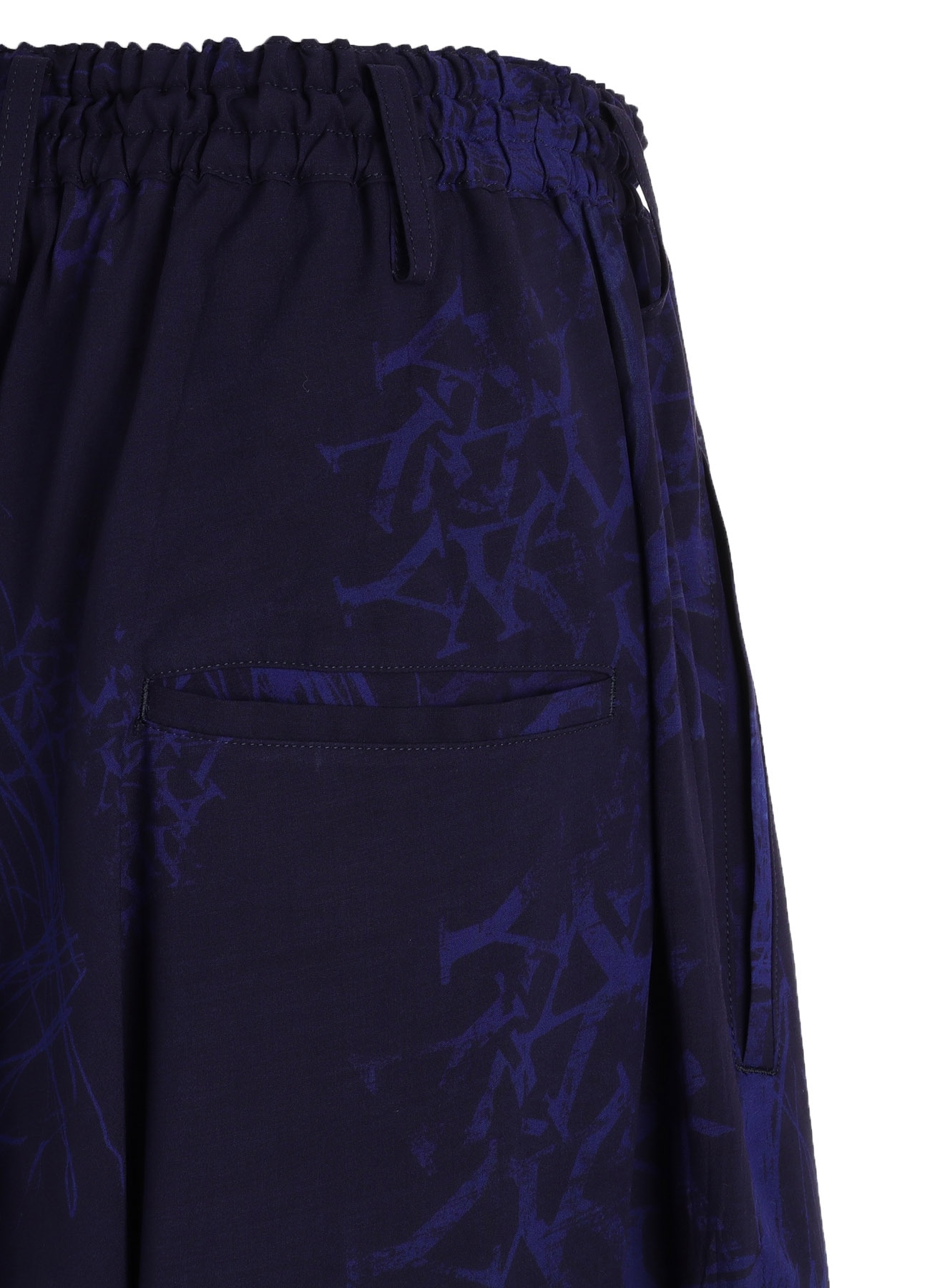 RAYON “Y” LETTER AND INDIAN MOTIF PRINT WIDE SAROUEL PANTS