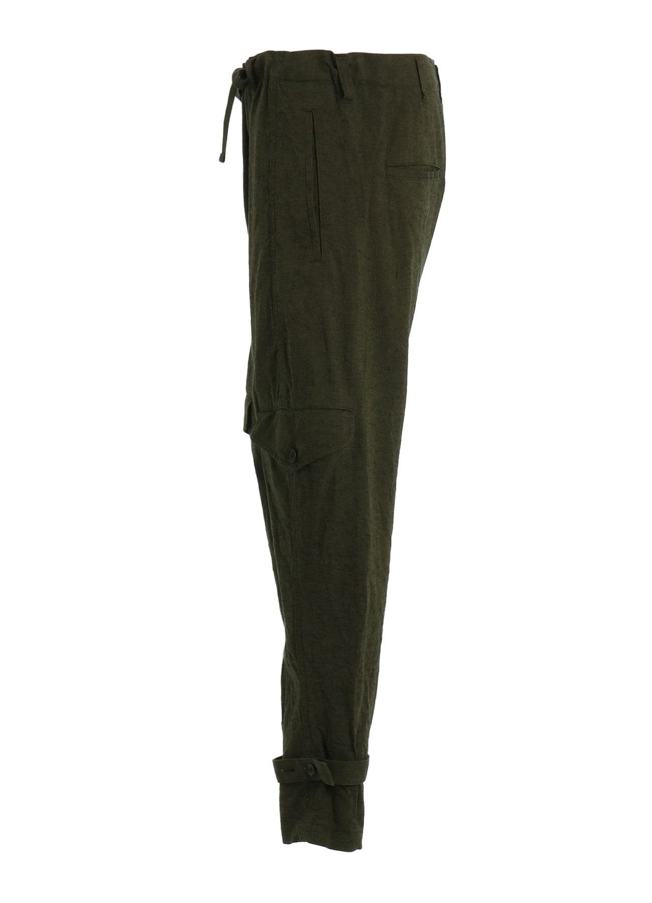 COTTON/LINEN CANVAS SOFRON BELTED HEM TAPERED PANTS