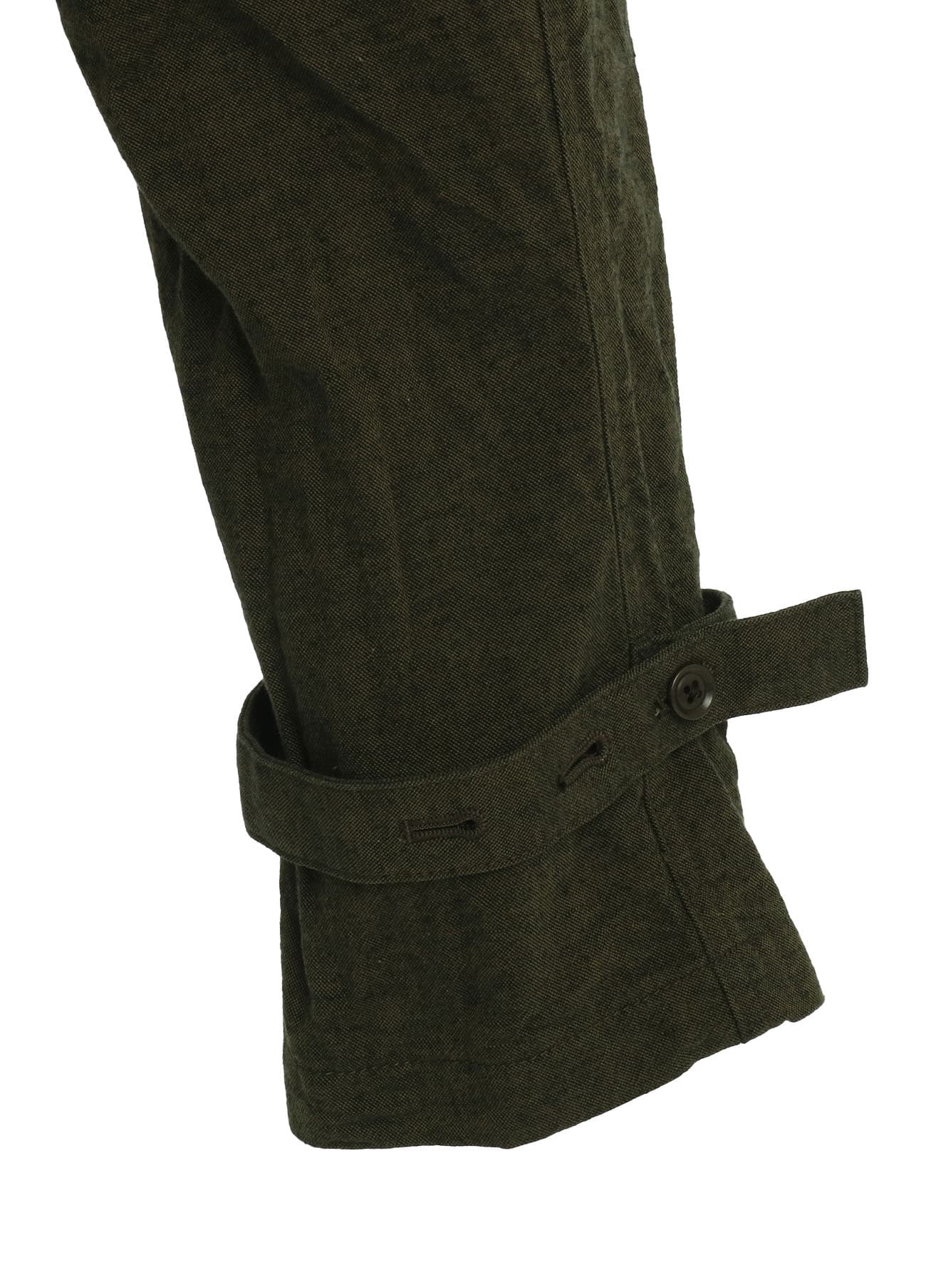 COTTON/LINEN CANVAS SOFRON BELTED HEM TAPERED PANTS