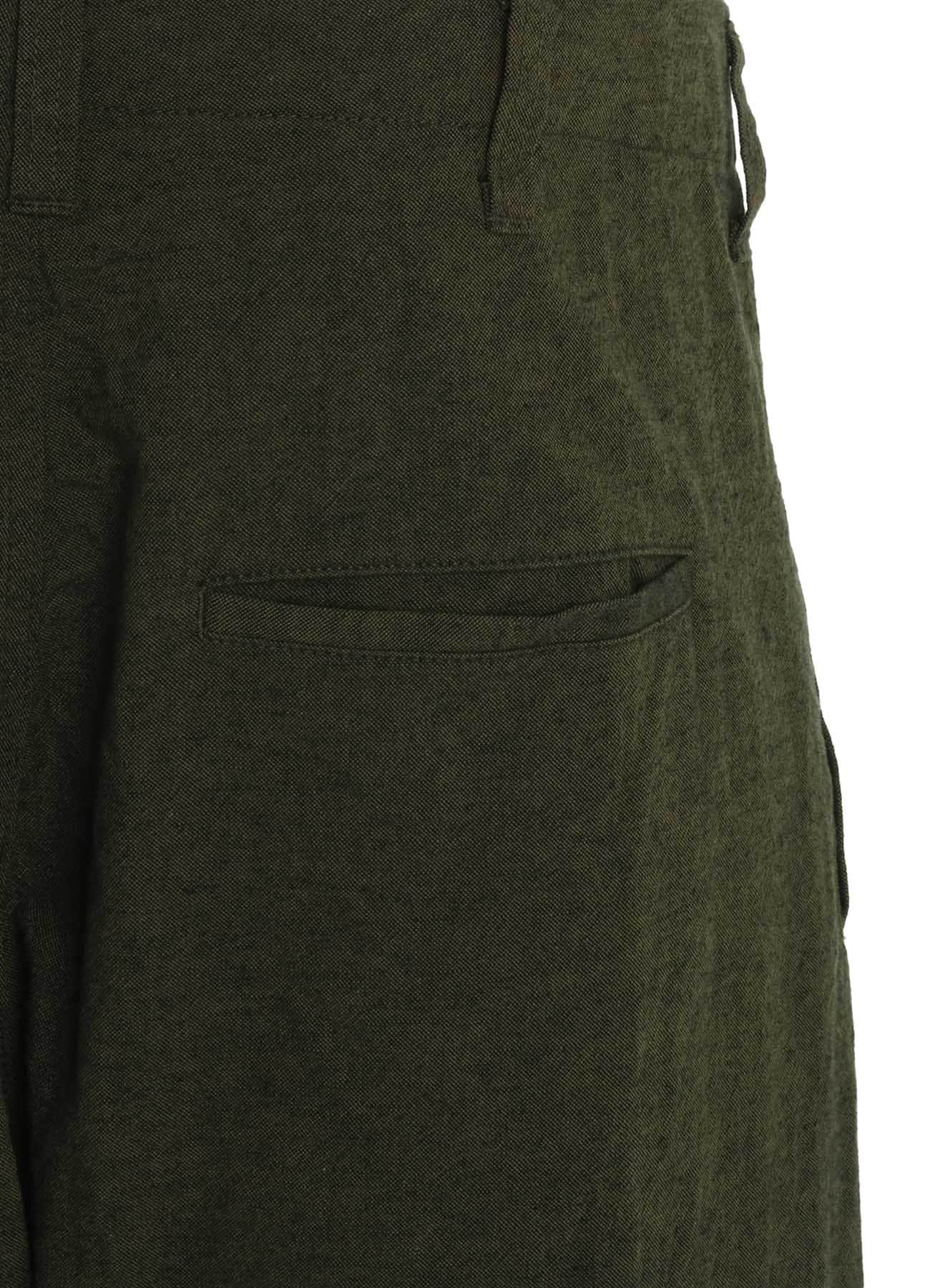 COTTON/LINEN CANVAS SOFRON BELTED HEM TAPERED PANTS