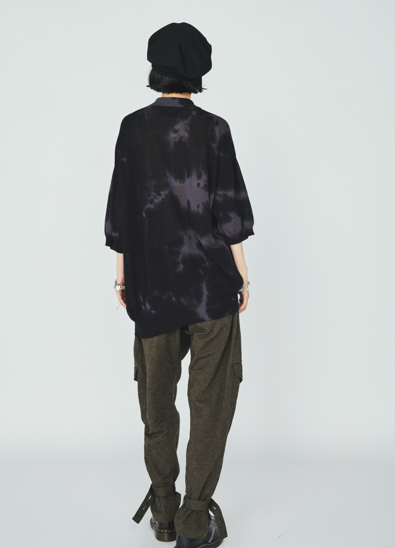 COTTON/LINEN CANVAS SOFRON BELTED HEM TAPERED PANTS
