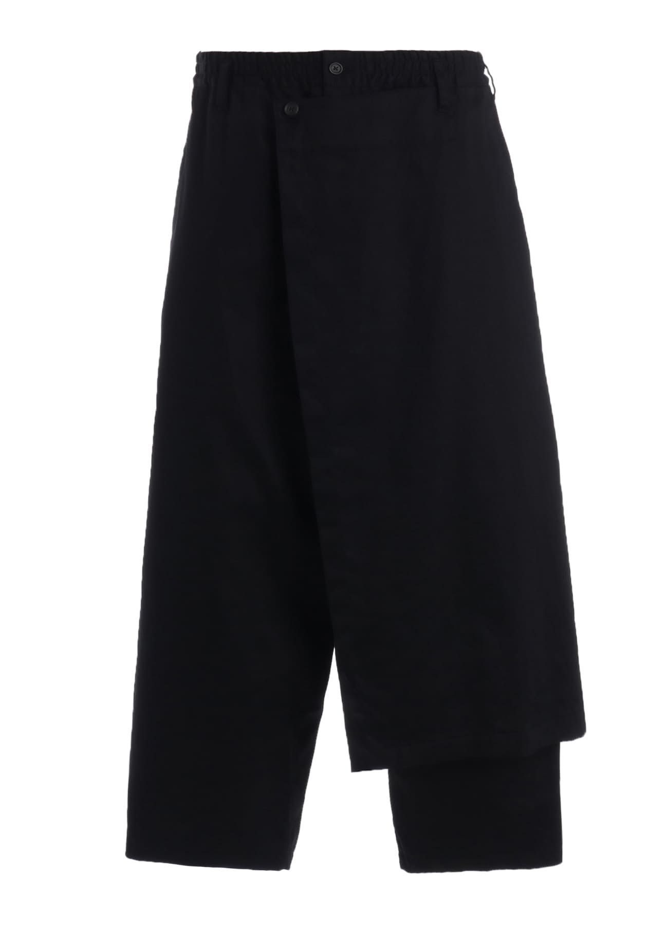 COTTON TWILL GATHERED POCKET WRAP PANTS