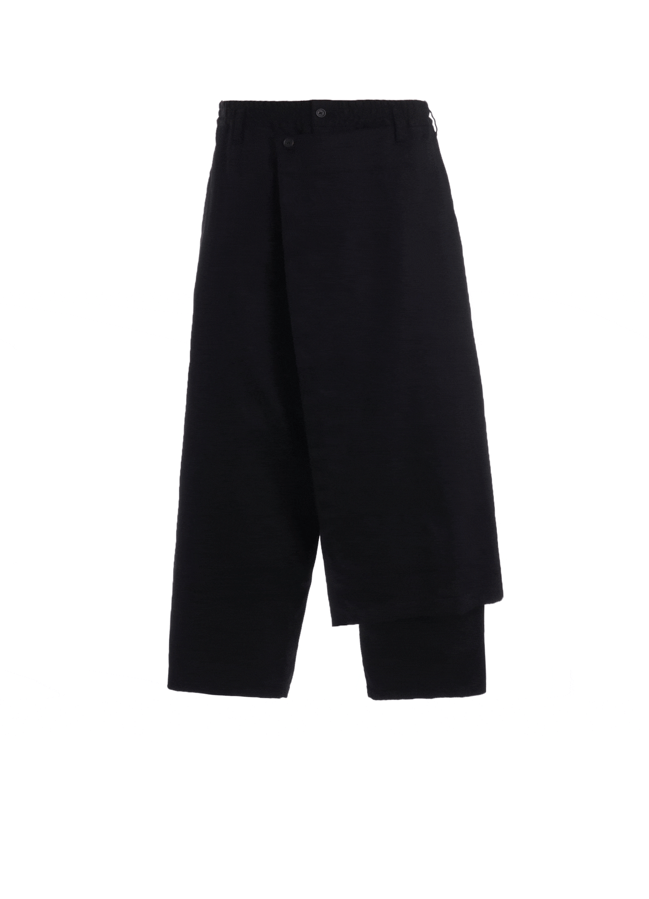 COTTON TWILL GATHERED POCKET WRAP PANTS