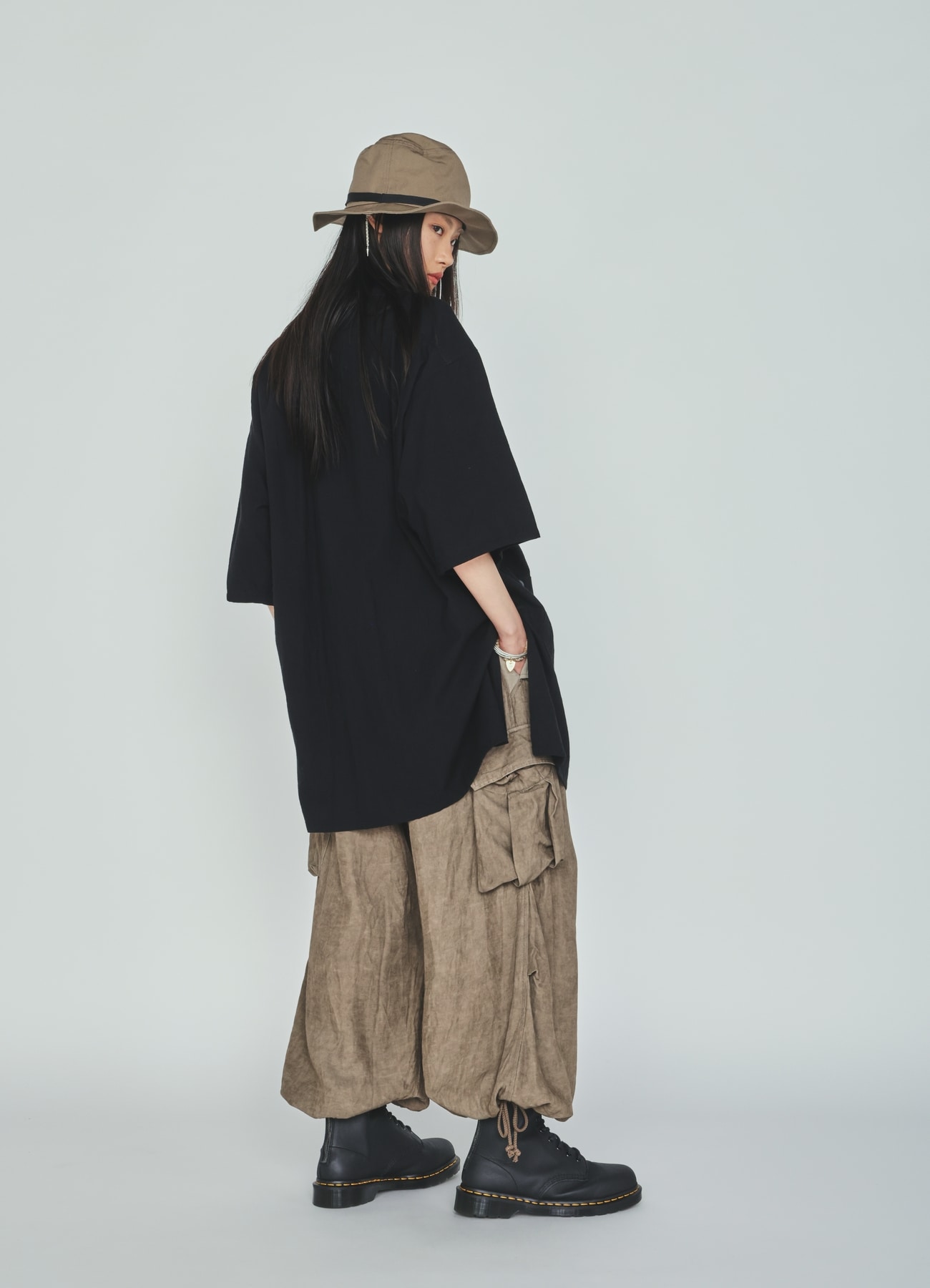 VIS/LI TWILL PIGMENT PRINT KNEE-TUCK CARGO PANTS