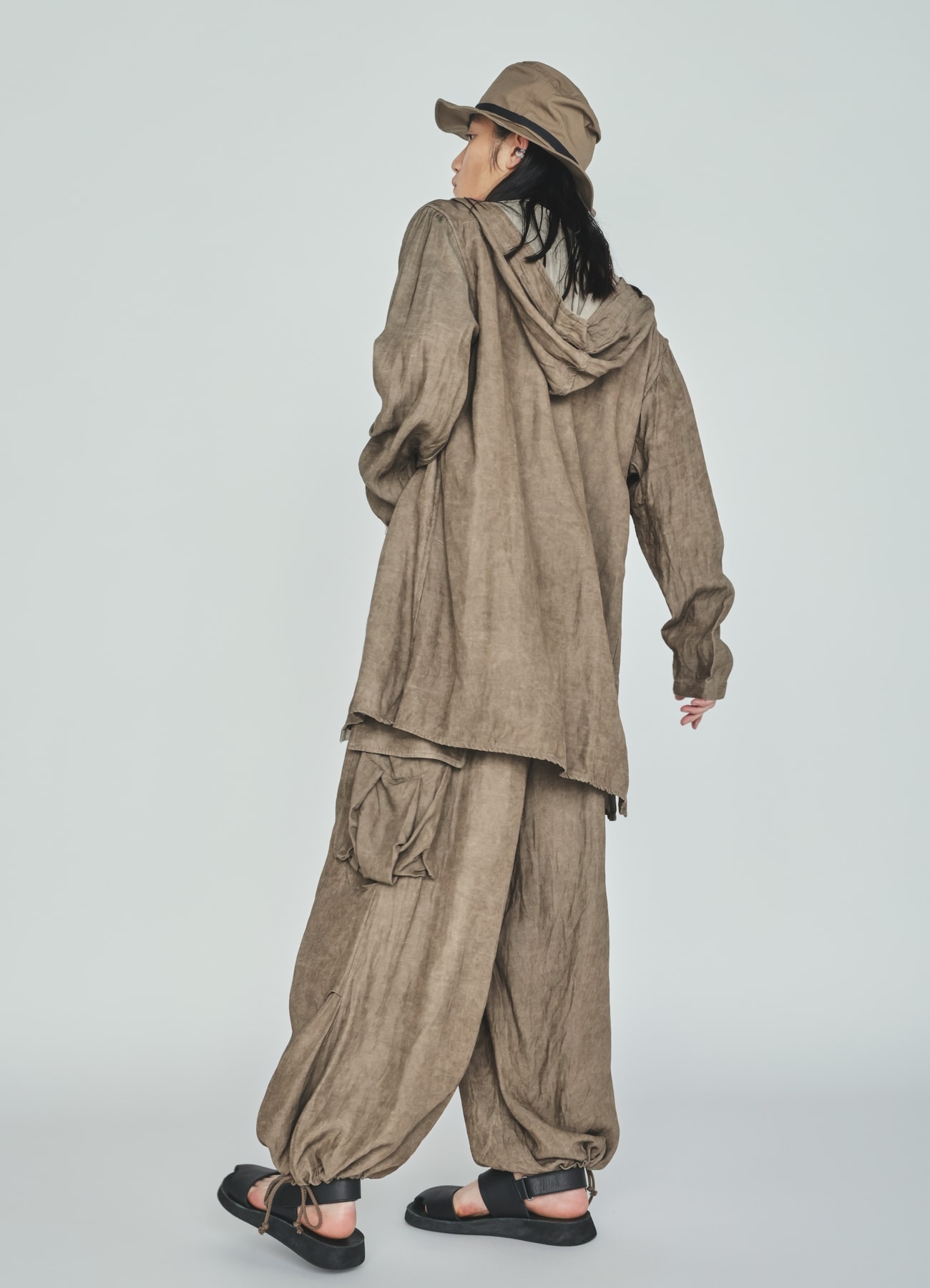 VIS/LI TWILL PIGMENT PRINT KNEE-TUCK CARGO PANTS
