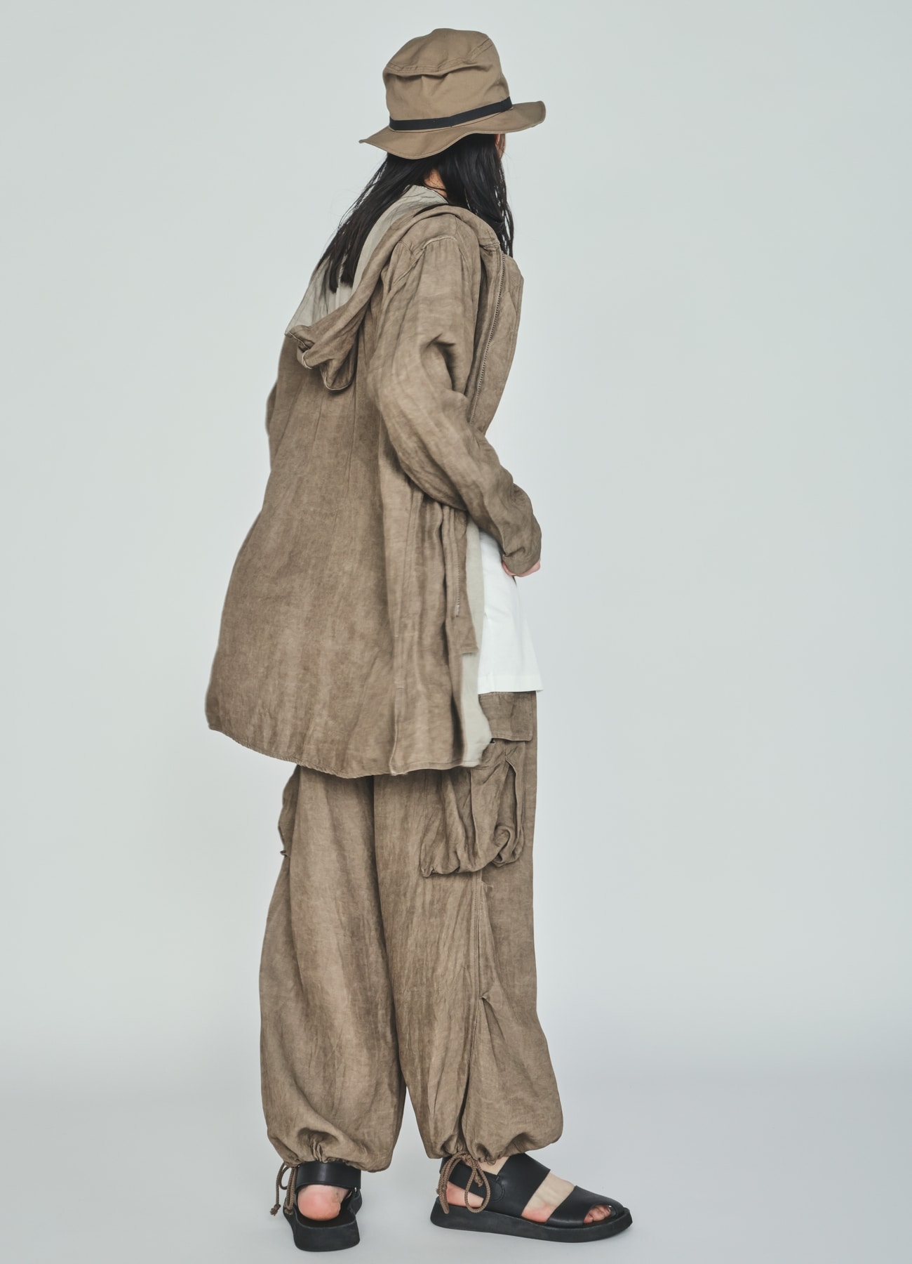 VIS/LI TWILL PIGMENT PRINT KNEE-TUCK CARGO PANTS