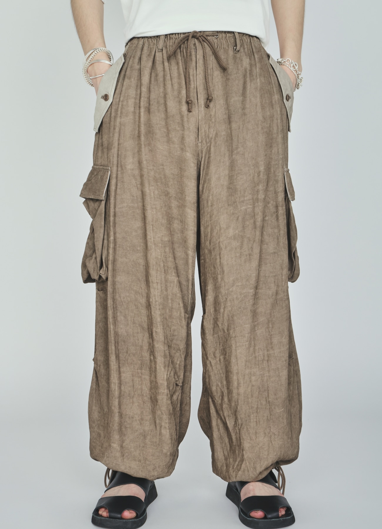 VIS/LI TWILL PIGMENT PRINT KNEE-TUCK CARGO PANTS