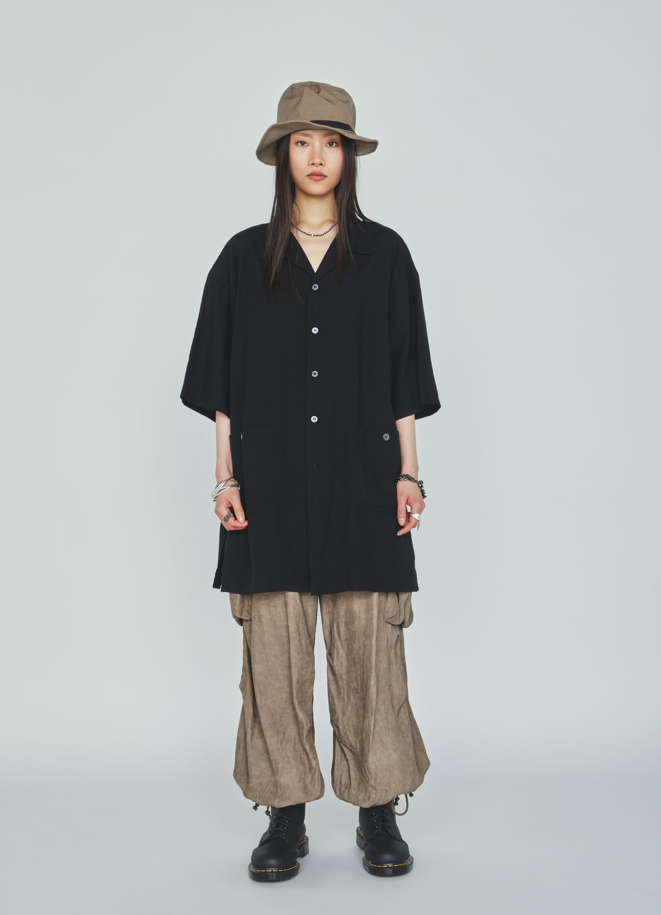 VIS/LI TWILL PIGMENT PRINT KNEE-TUCK CARGO PANTS