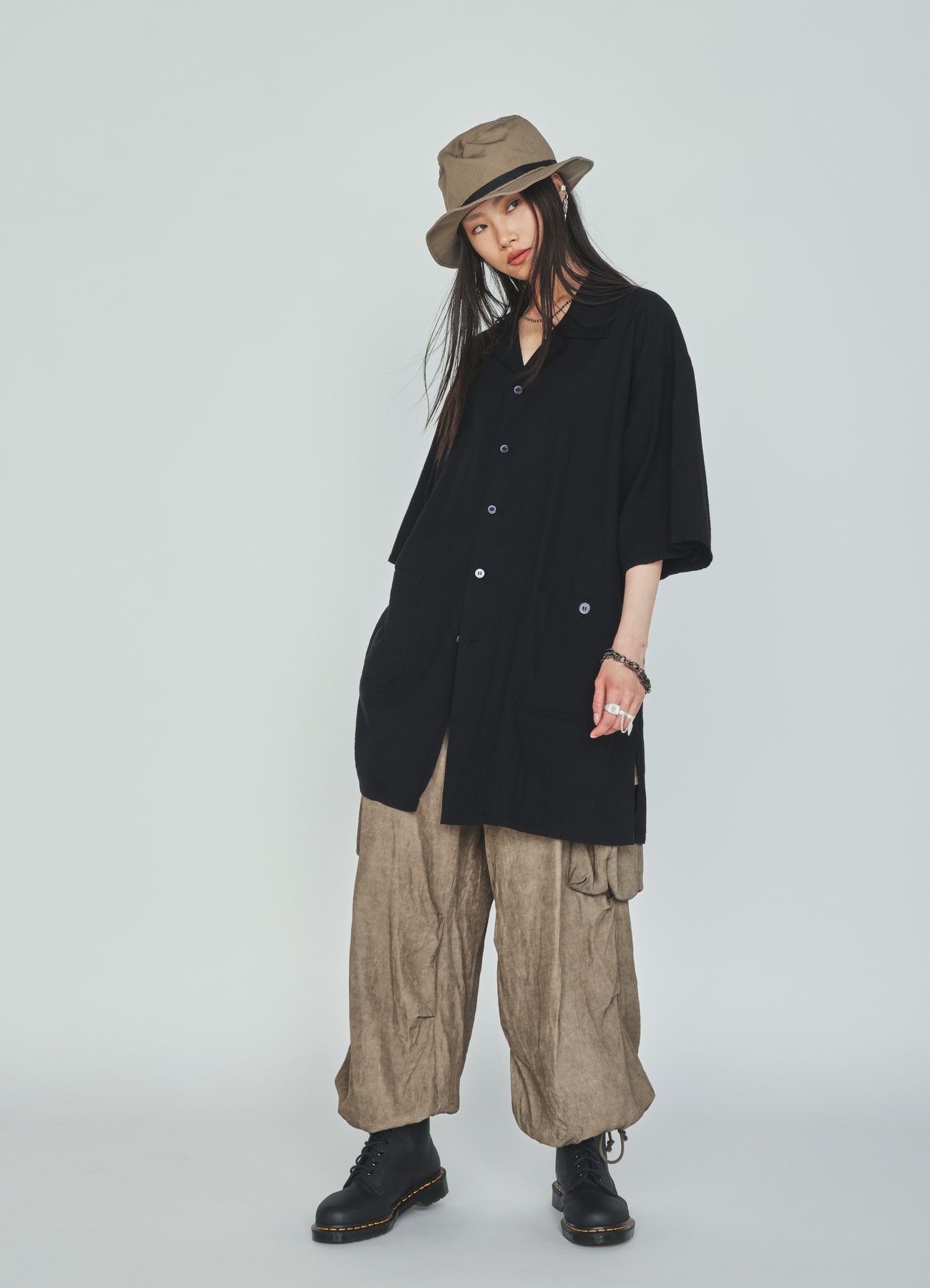 VIS/LI TWILL PIGMENT PRINT KNEE-TUCK CARGO PANTS