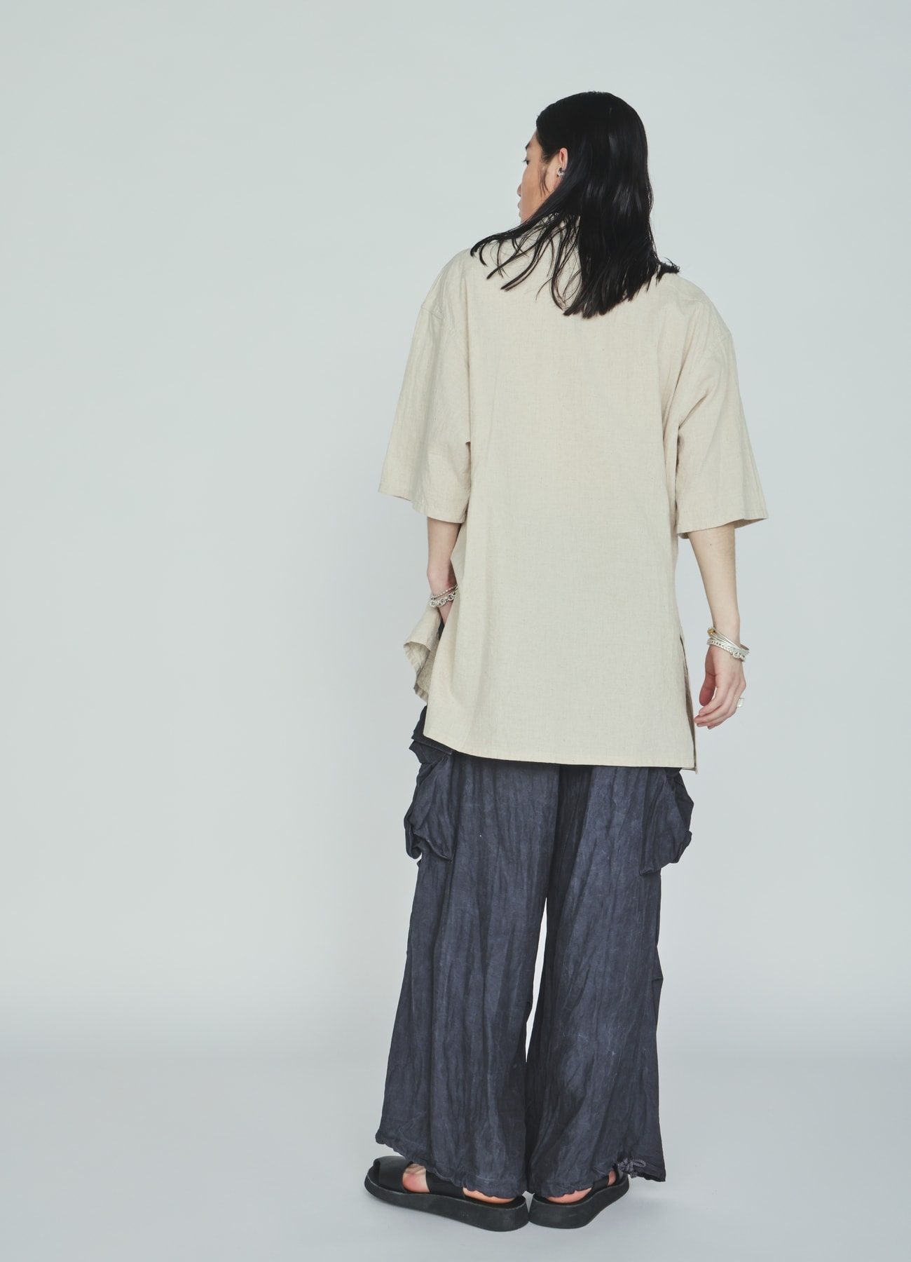 VIS/LI TWILL PIGMENT PRINT KNEE-TUCK CARGO PANTS