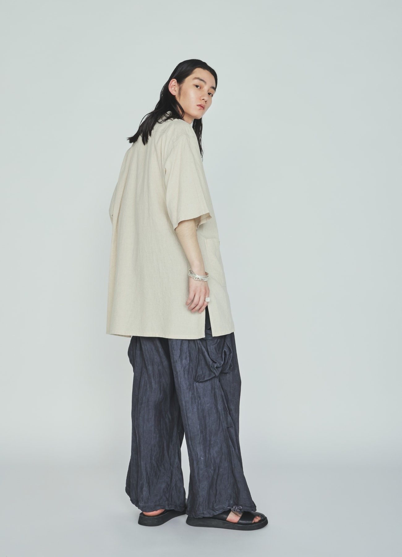 VIS/LI TWILL PIGMENT PRINT KNEE-TUCK CARGO PANTS