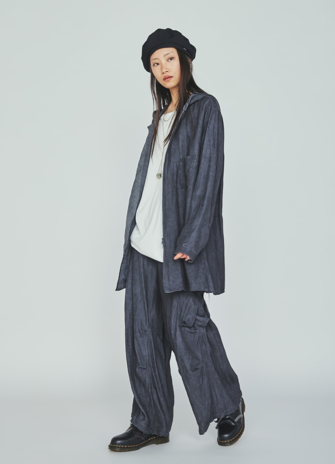 VIS/LI TWILL PIGMENT PRINT KNEE-TUCK CARGO PANTS