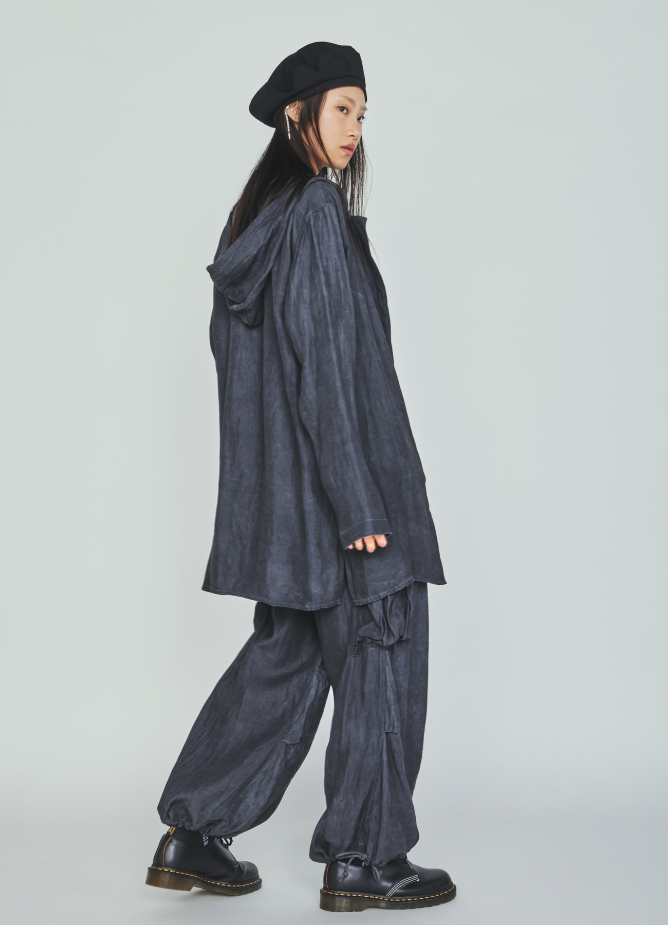 VIS/LI TWILL PIGMENT PRINT KNEE-TUCK CARGO PANTS