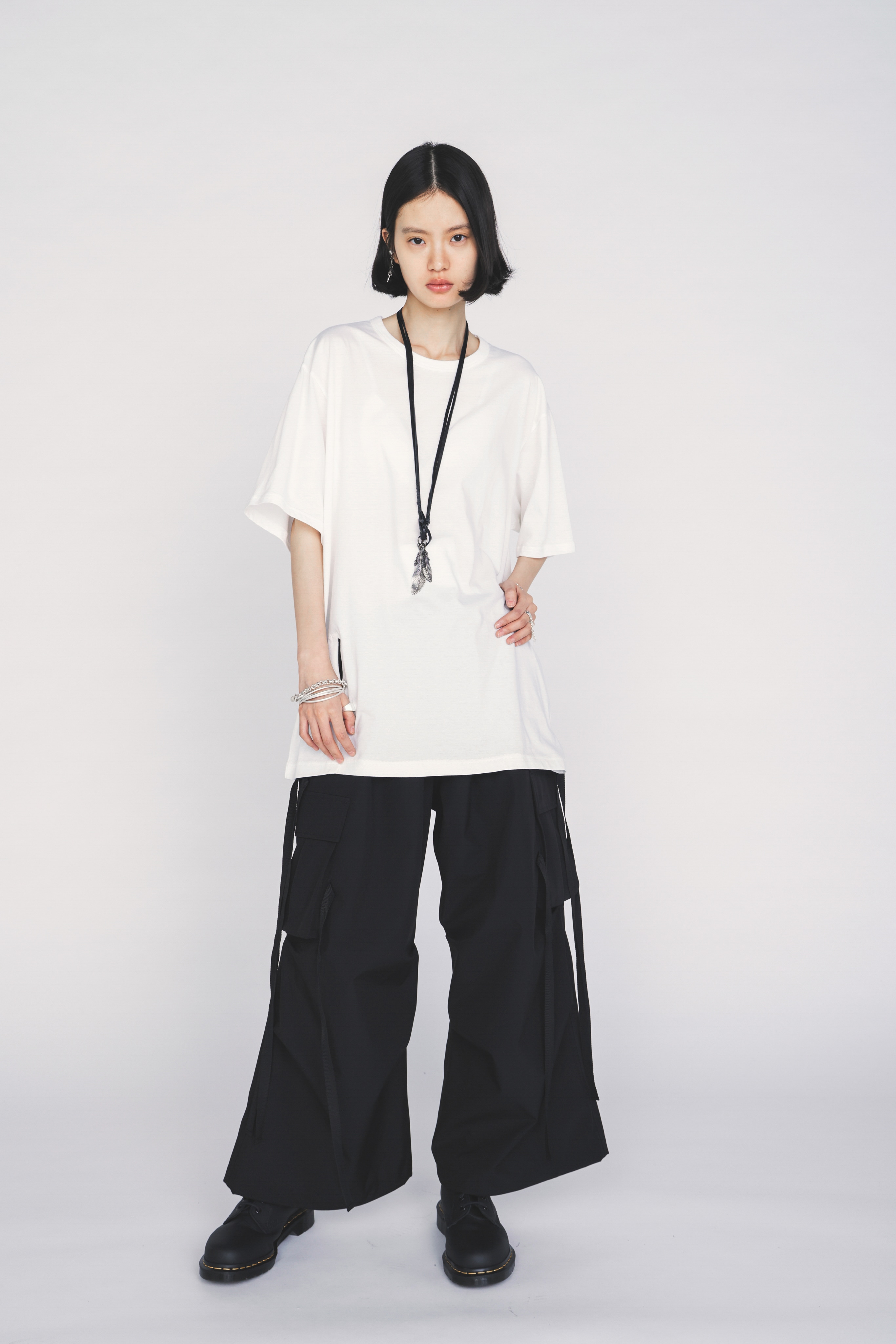 WATERPROOF TECH FABRIC STRAPPED TECHNO PANTS